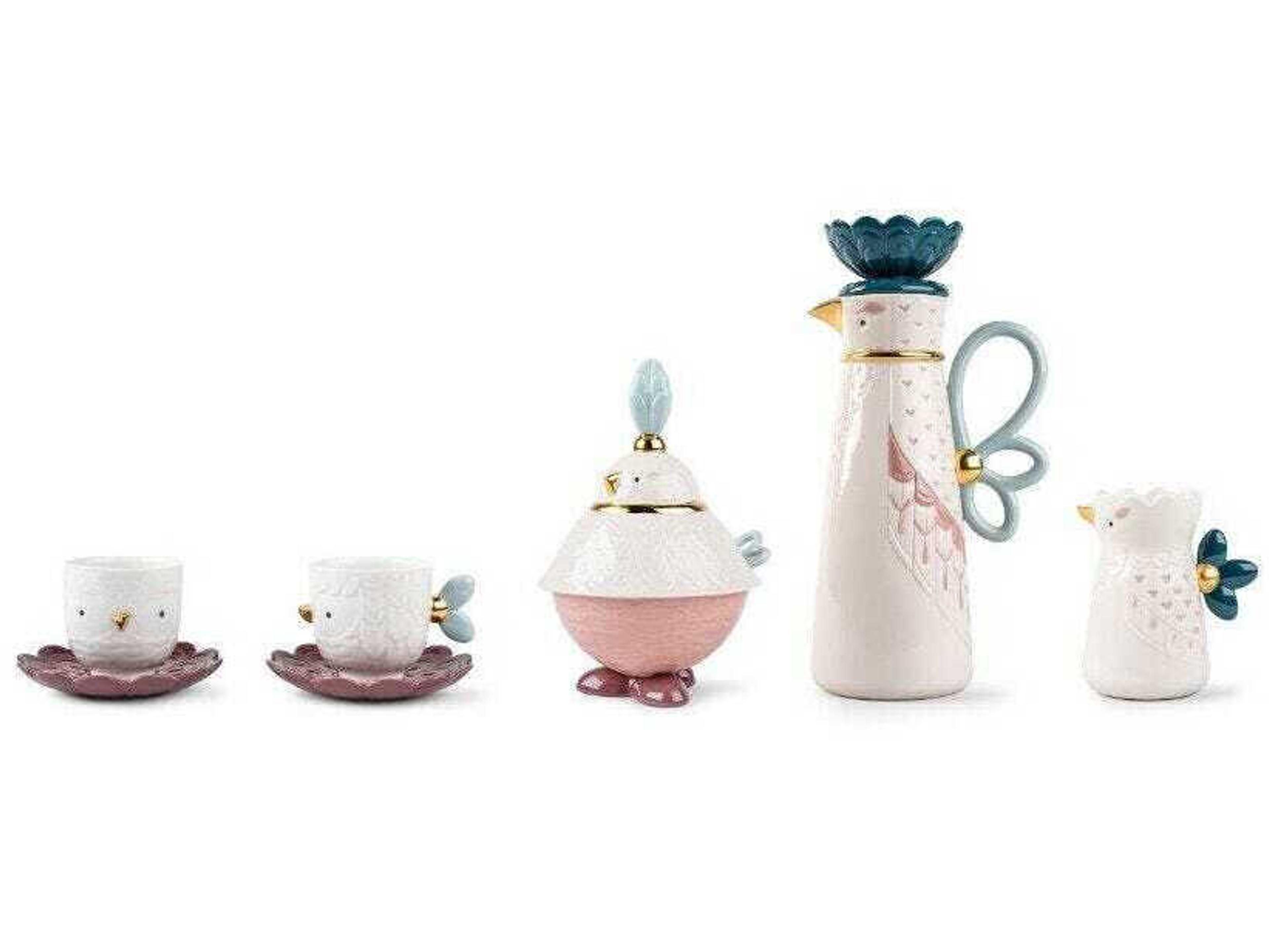 Lladro Kawki Cups and Saucers Set of 2