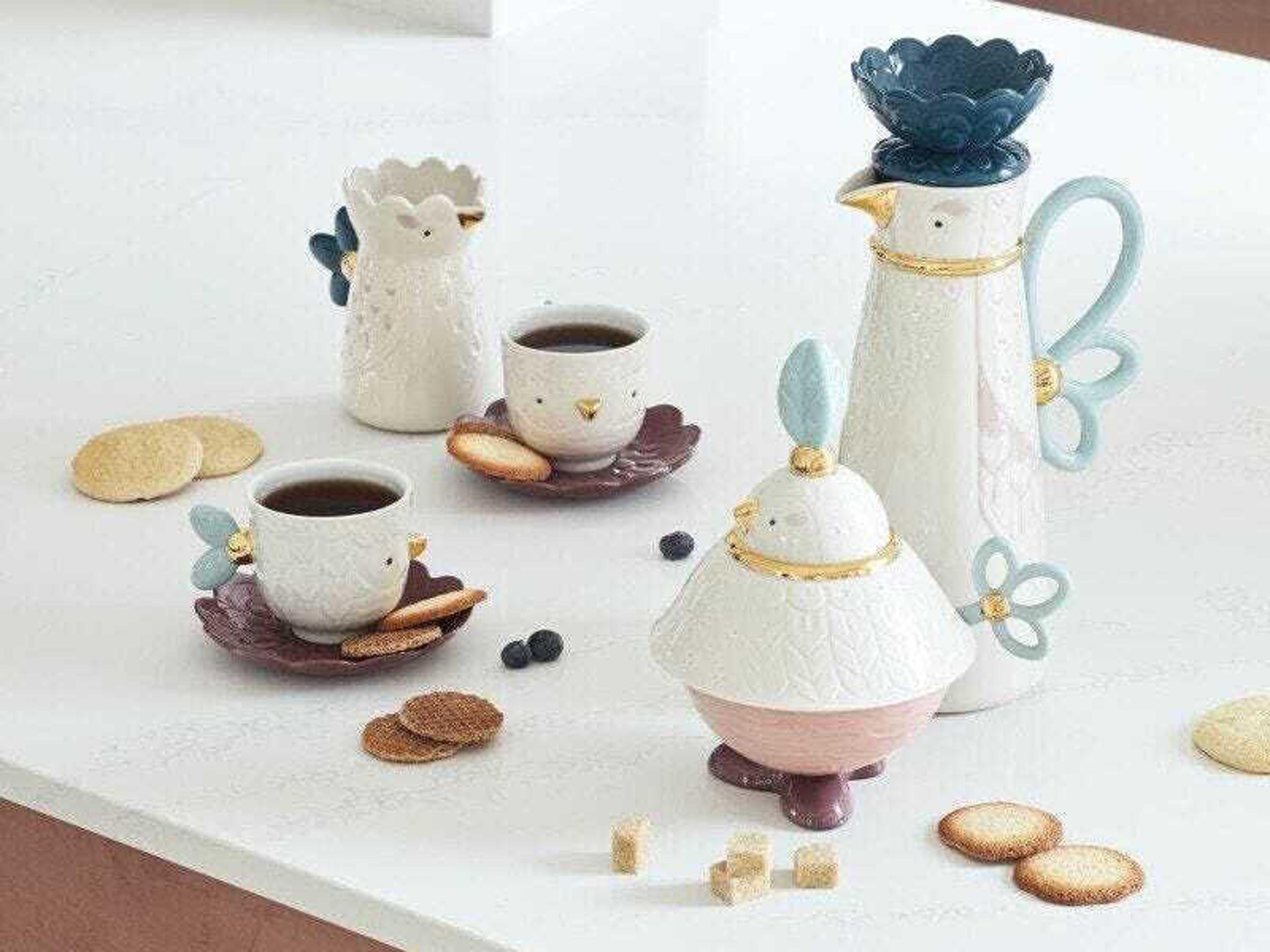 Lladro Kawki Cups and Saucers Set of 2