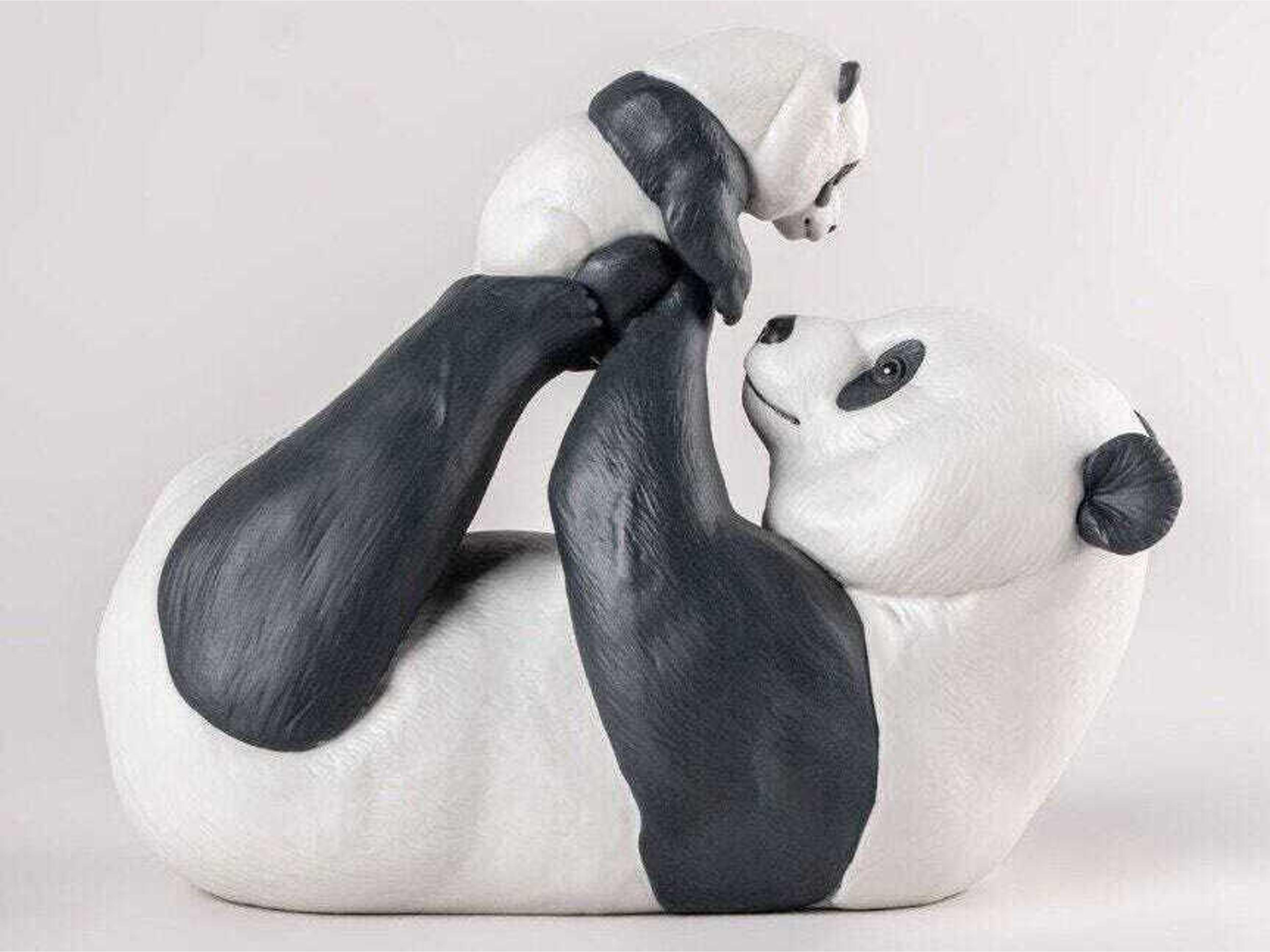 Lladro Mommy Panda Sculpture