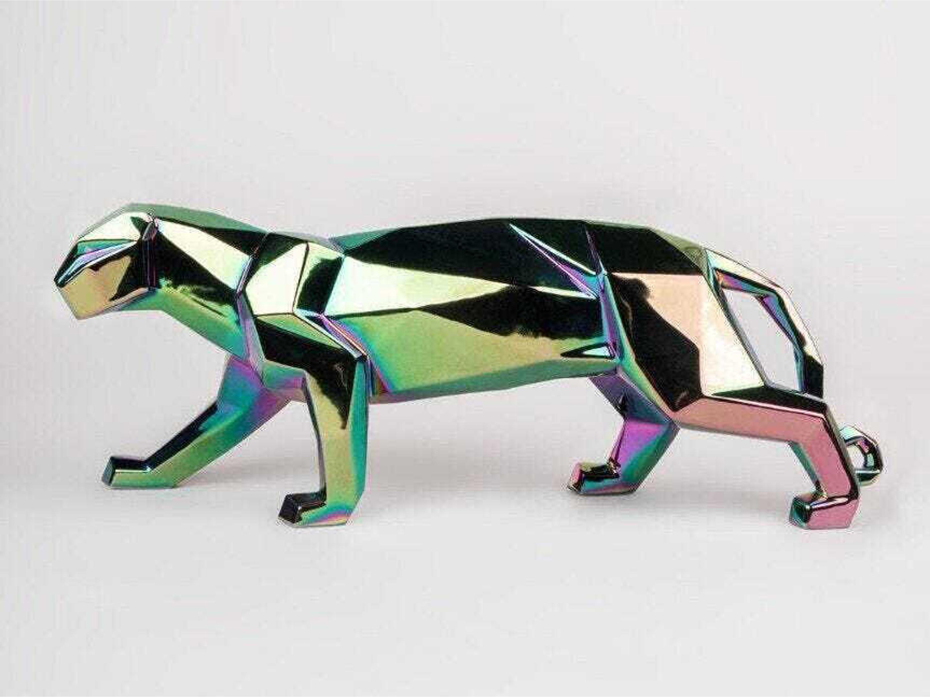 Lladro Iridescent Panther Sculpture