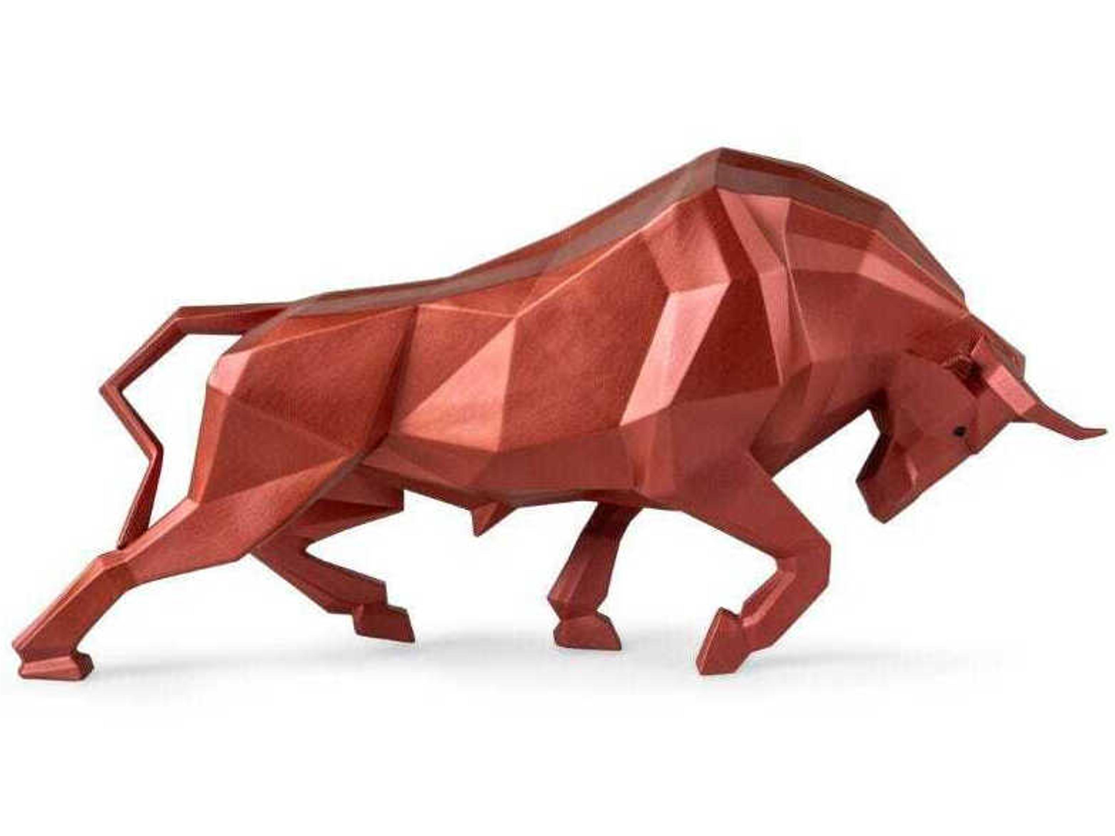 Metallic Red Bull Sculpture