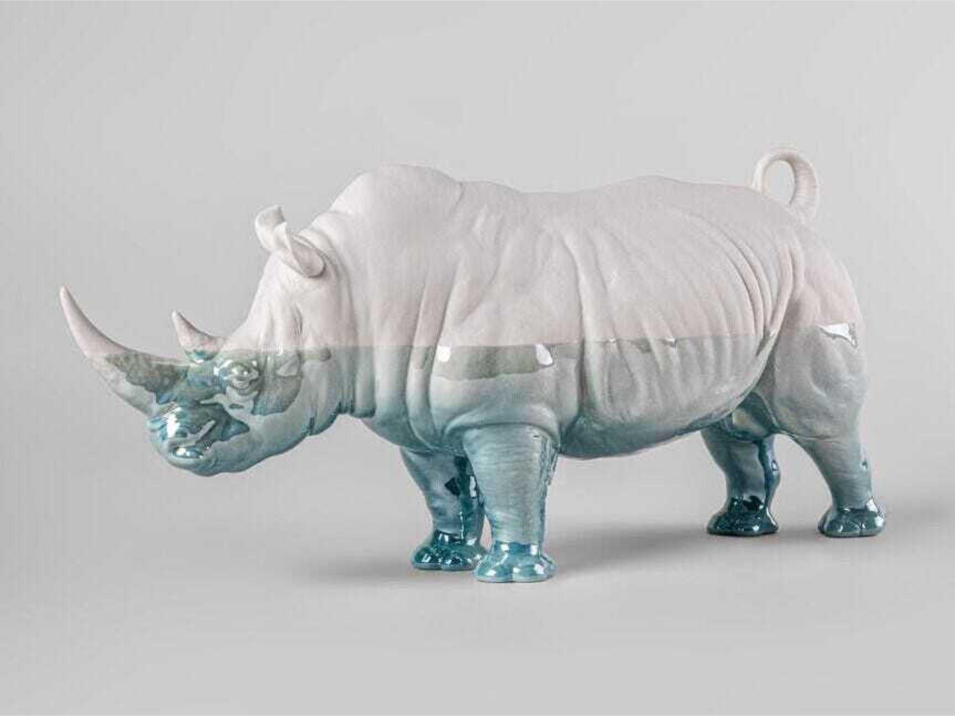Lladro Underwater Rhino Sculpture