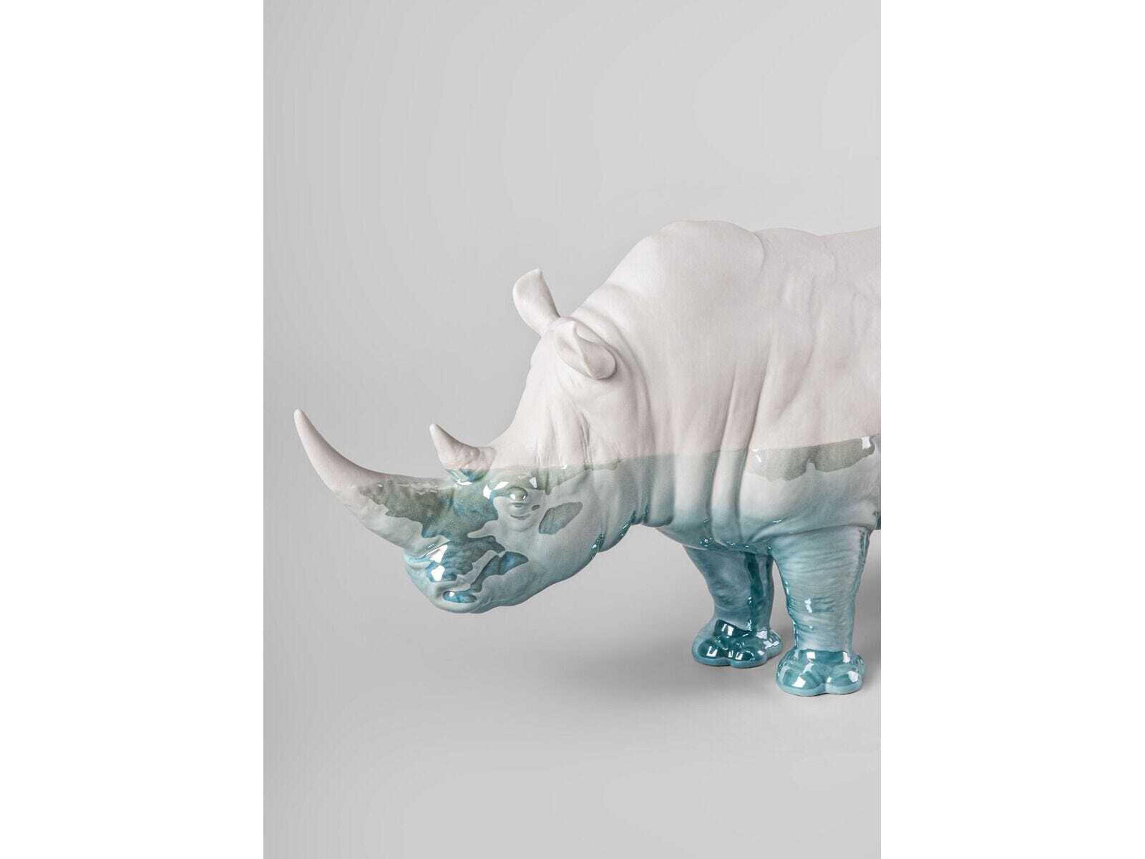 Lladro Underwater Rhino Sculpture