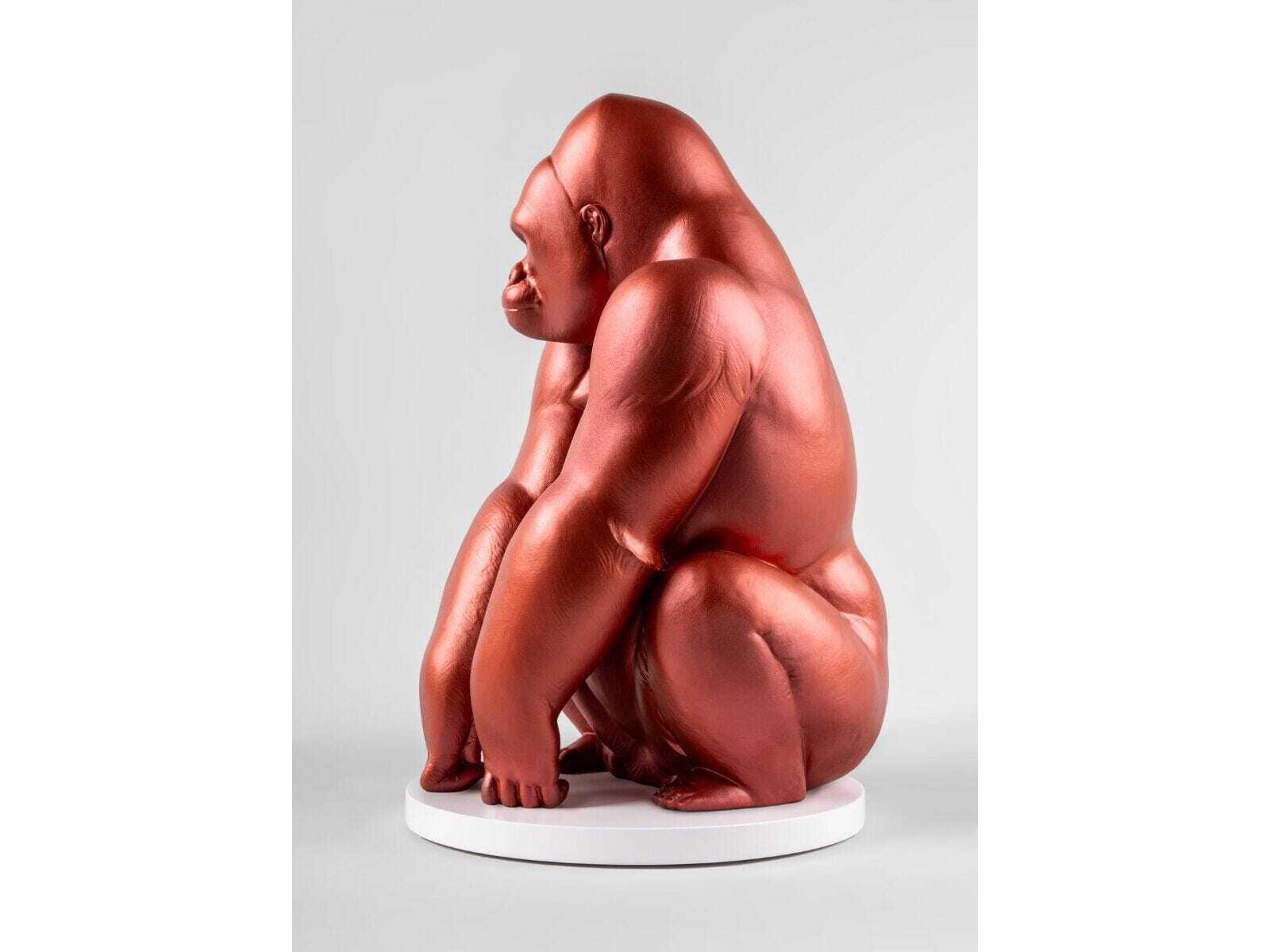Lladro Gorilla Metallic Red Sculpture Limited Edition