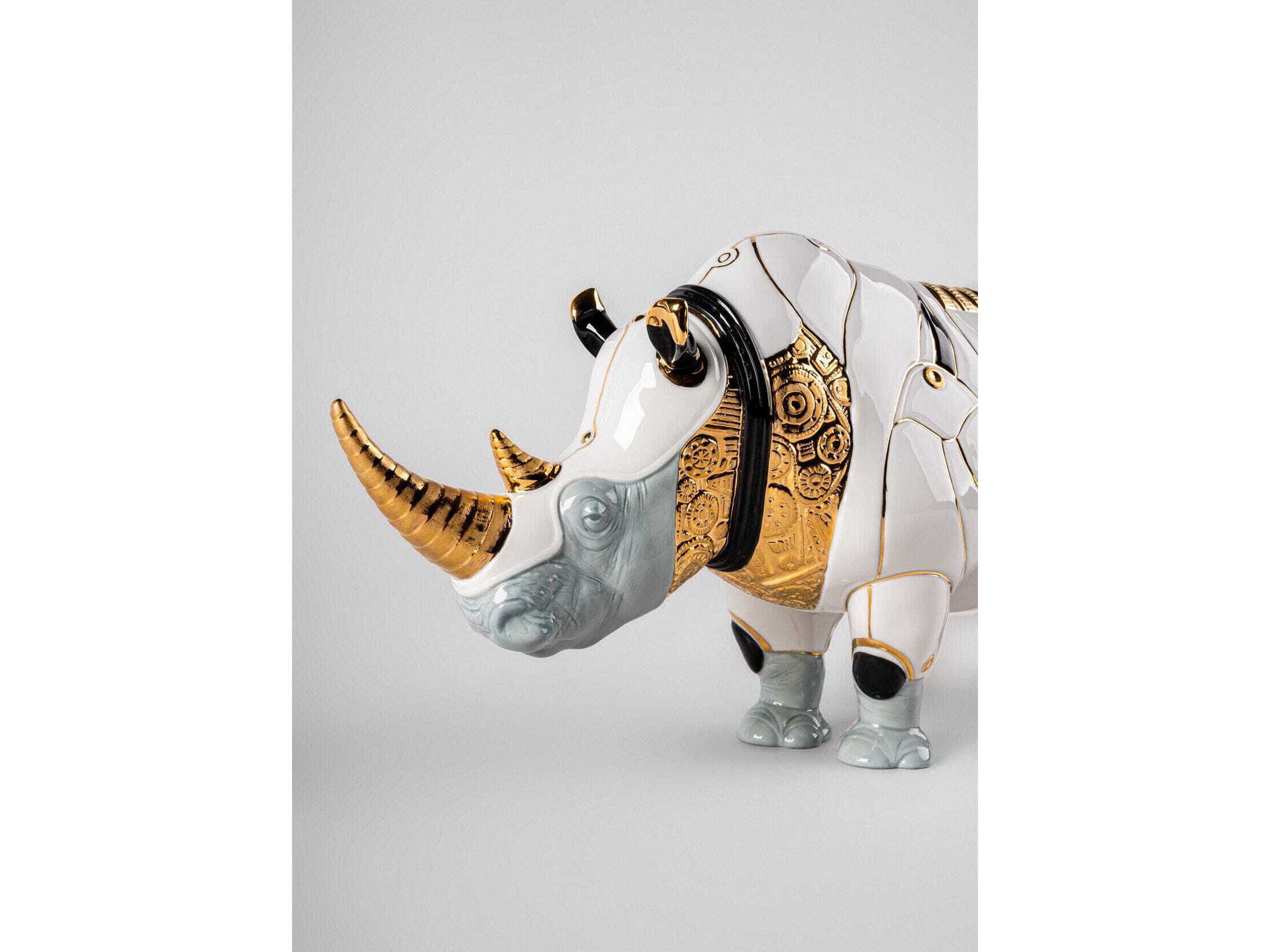 Lladro Rhino Cyborg Sculpture