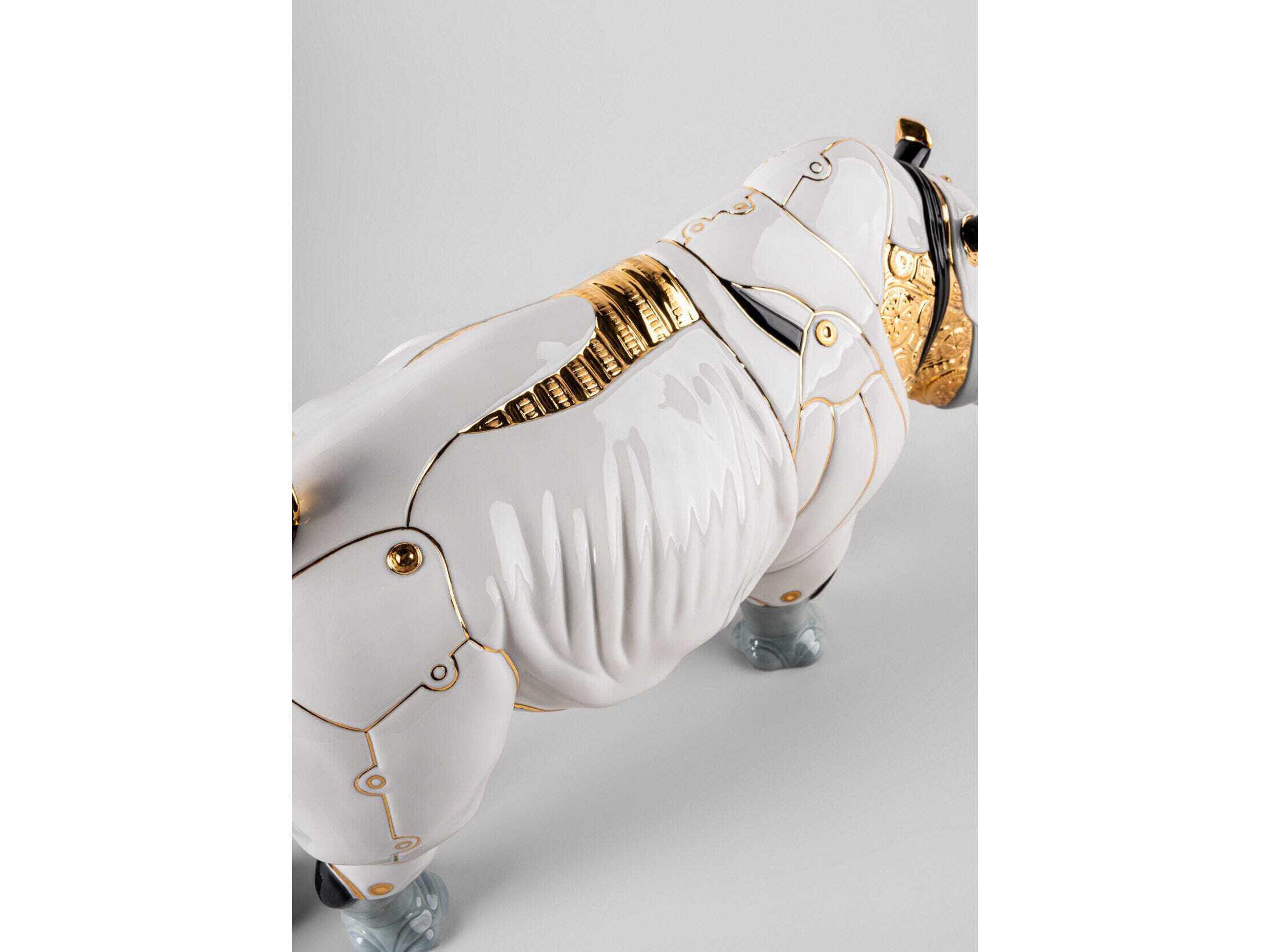 Lladro Rhino Cyborg Sculpture