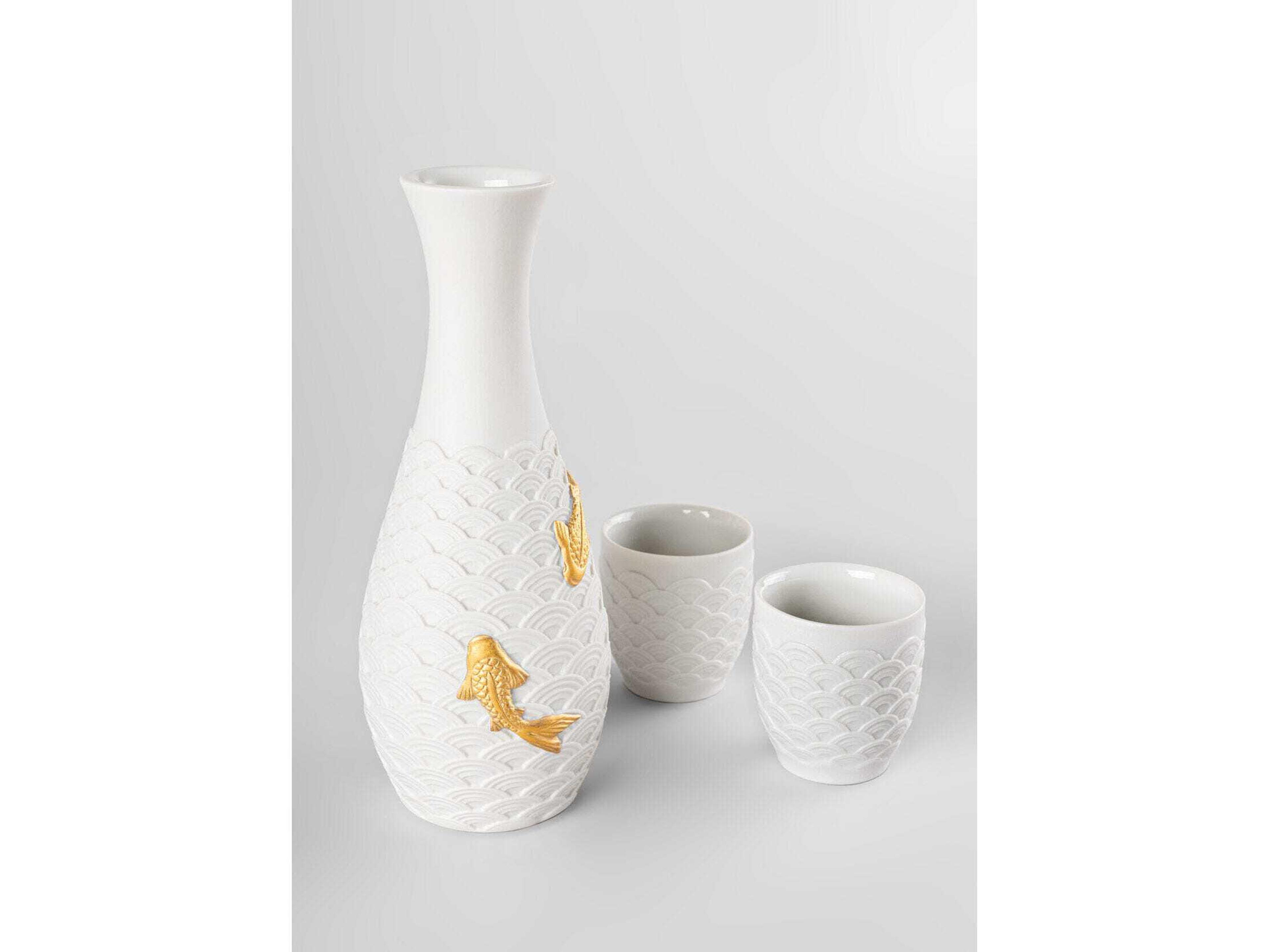 Lladro Koi Sake Set