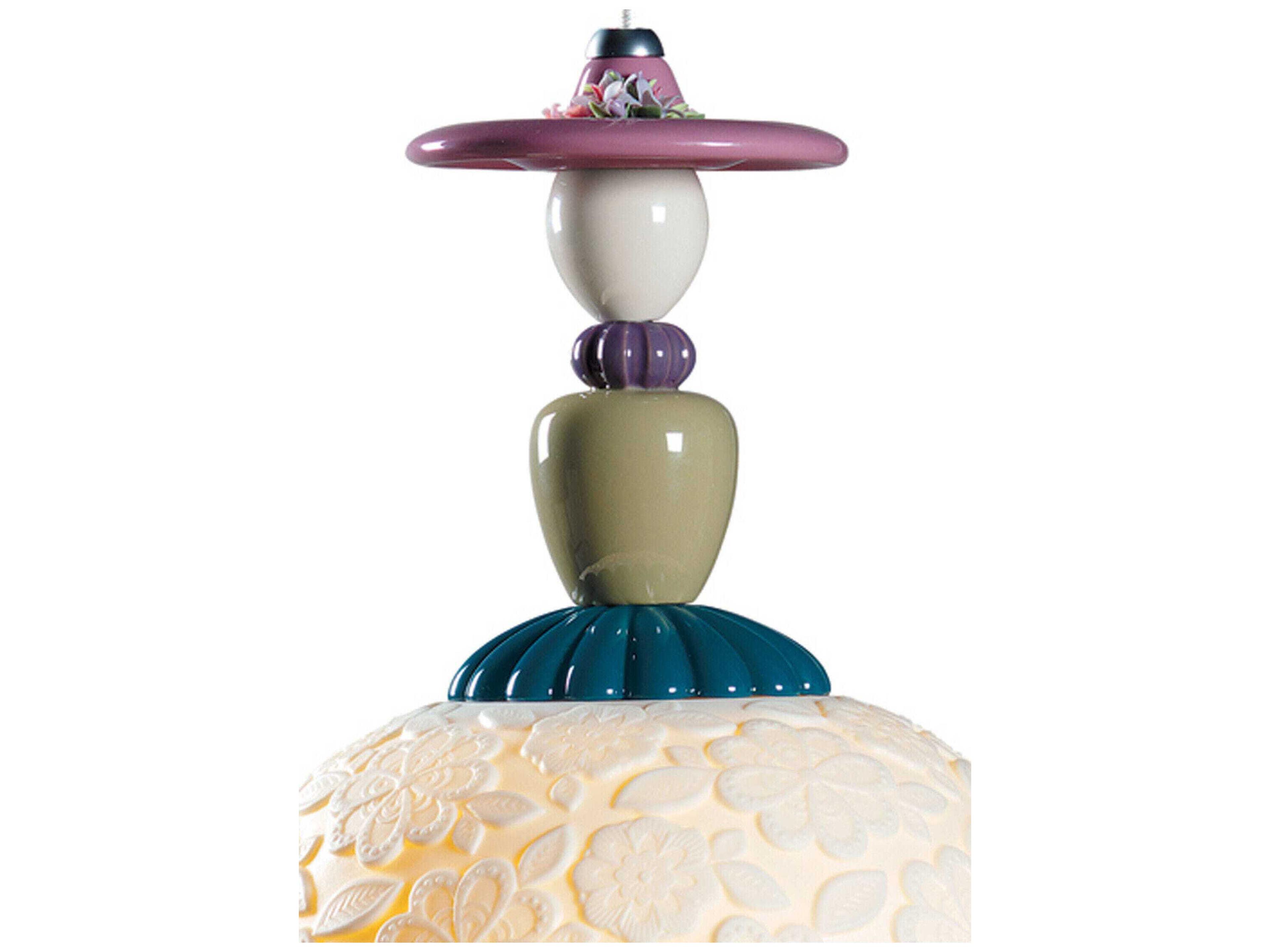 Lladro Mademoiselle Annette 1-Light White Mini Pendant