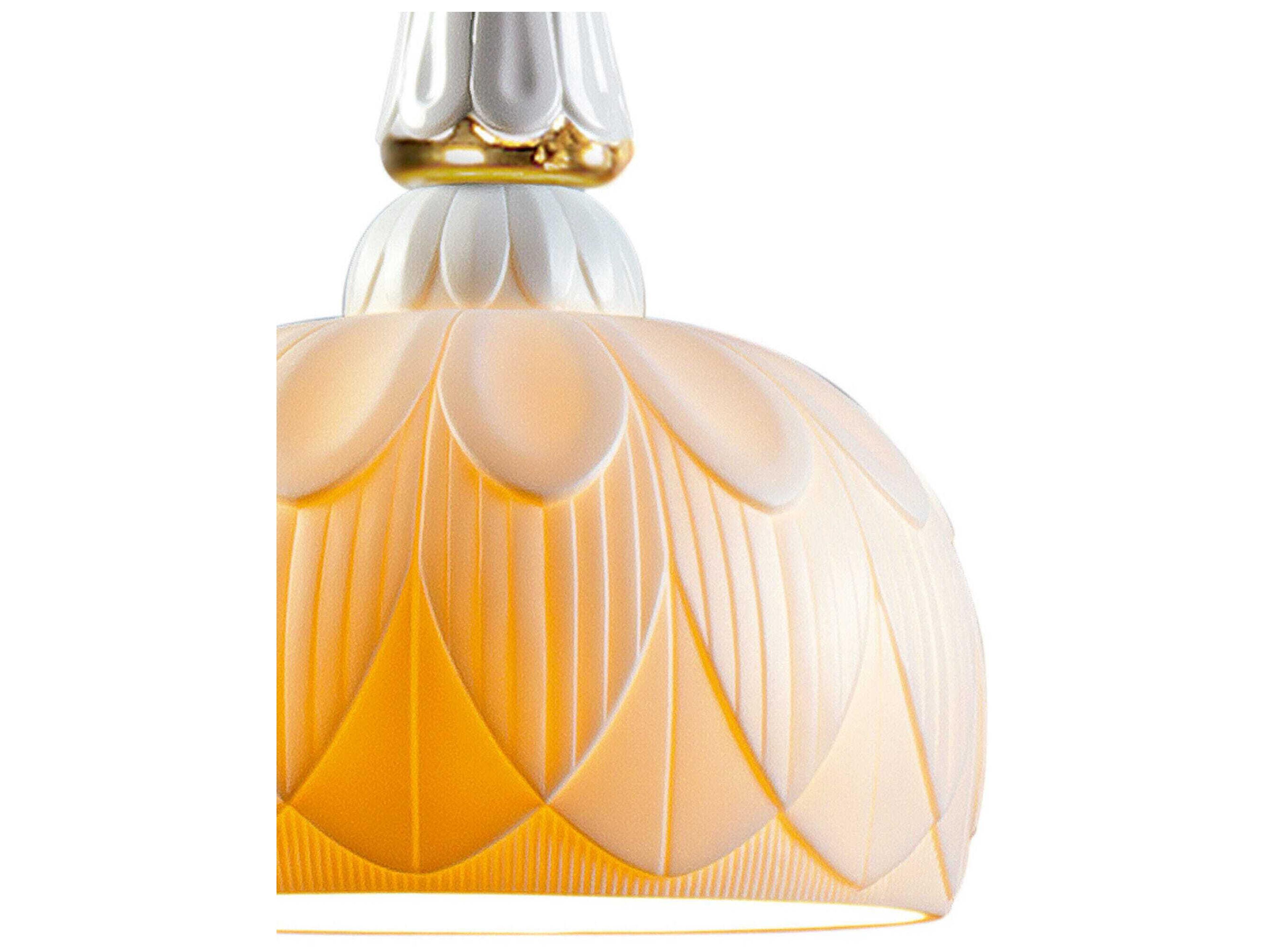 Lladro Ivy and Seed 1-Light White Gold Dome Mini Pendant