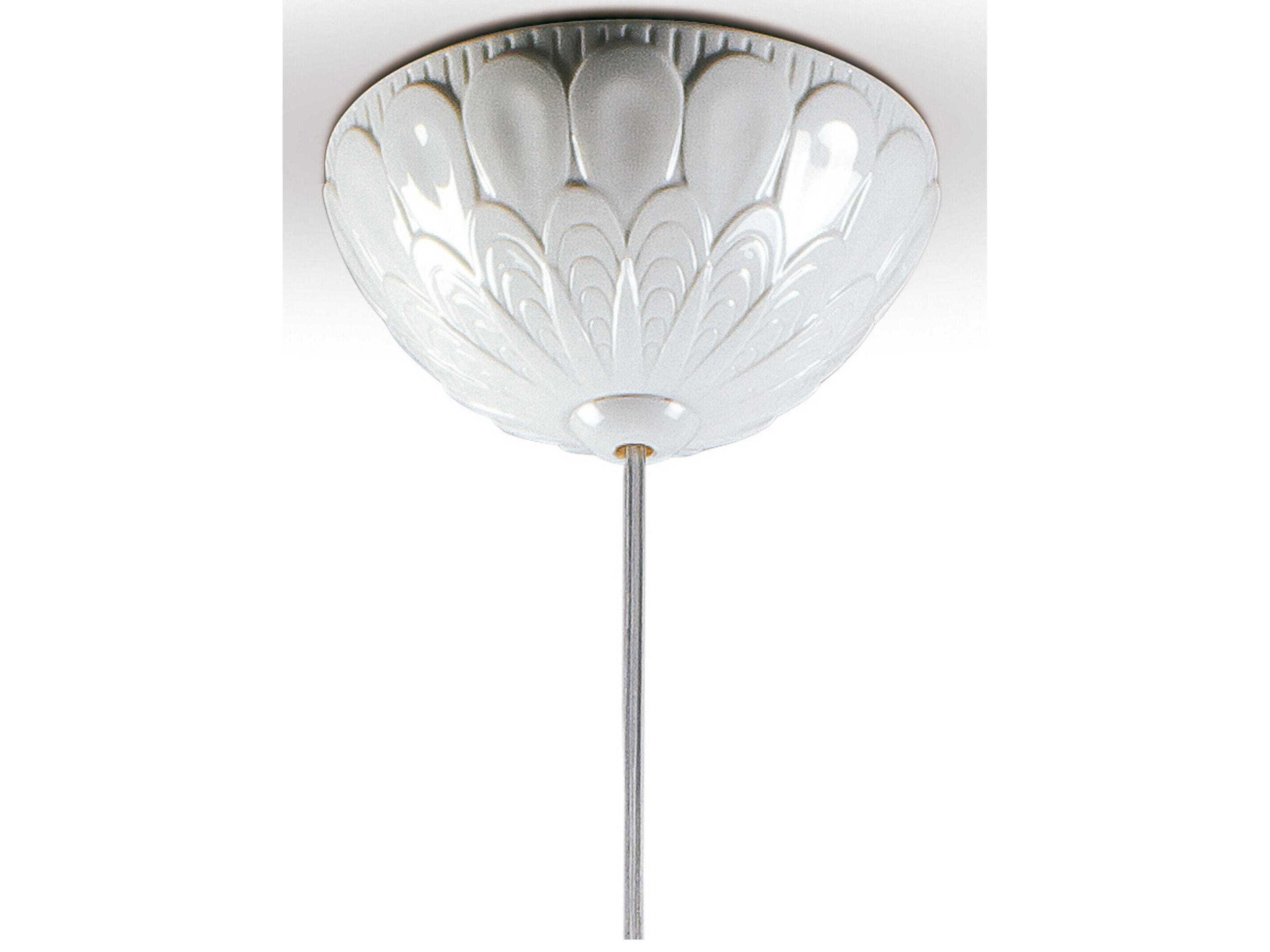 Lladro Ivy and Seed 1-Light White Gold Dome Mini Pendant