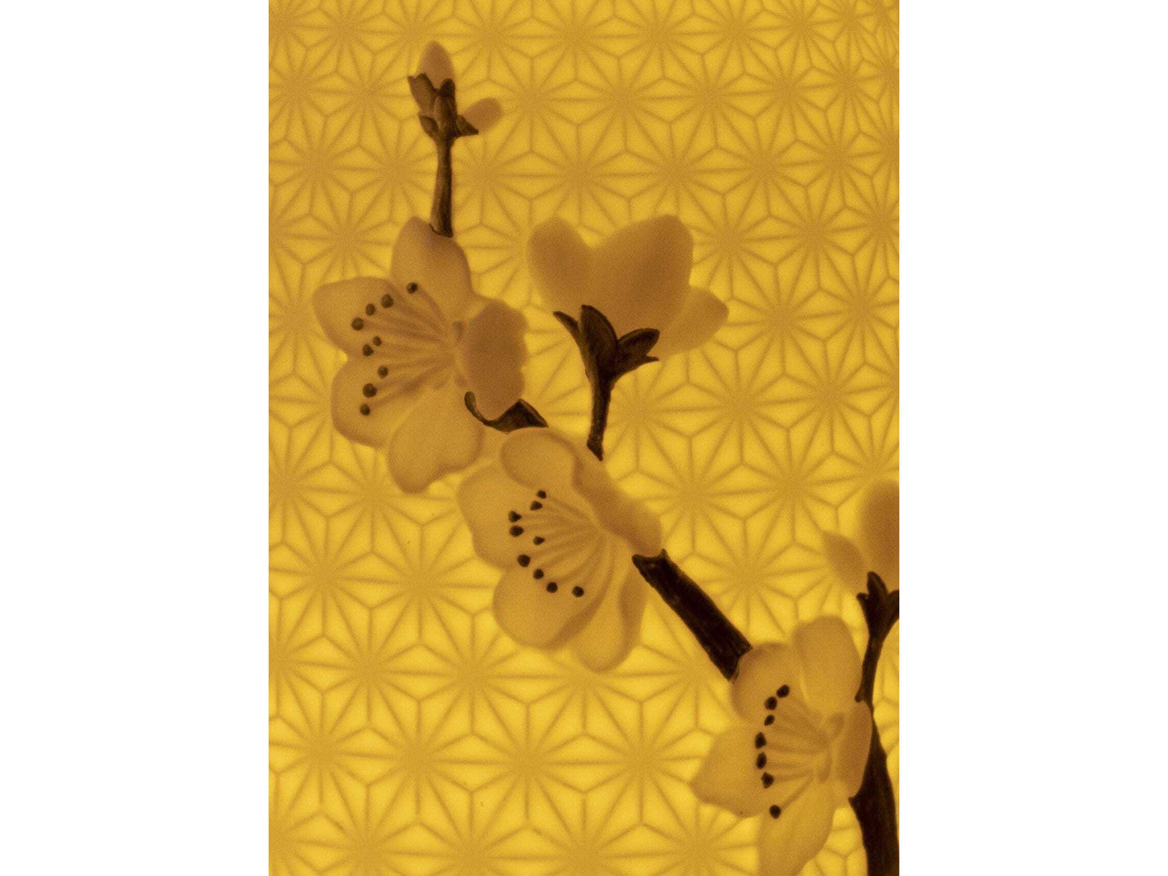 Lladro Cherry Blossoms Dome White Table Lamp