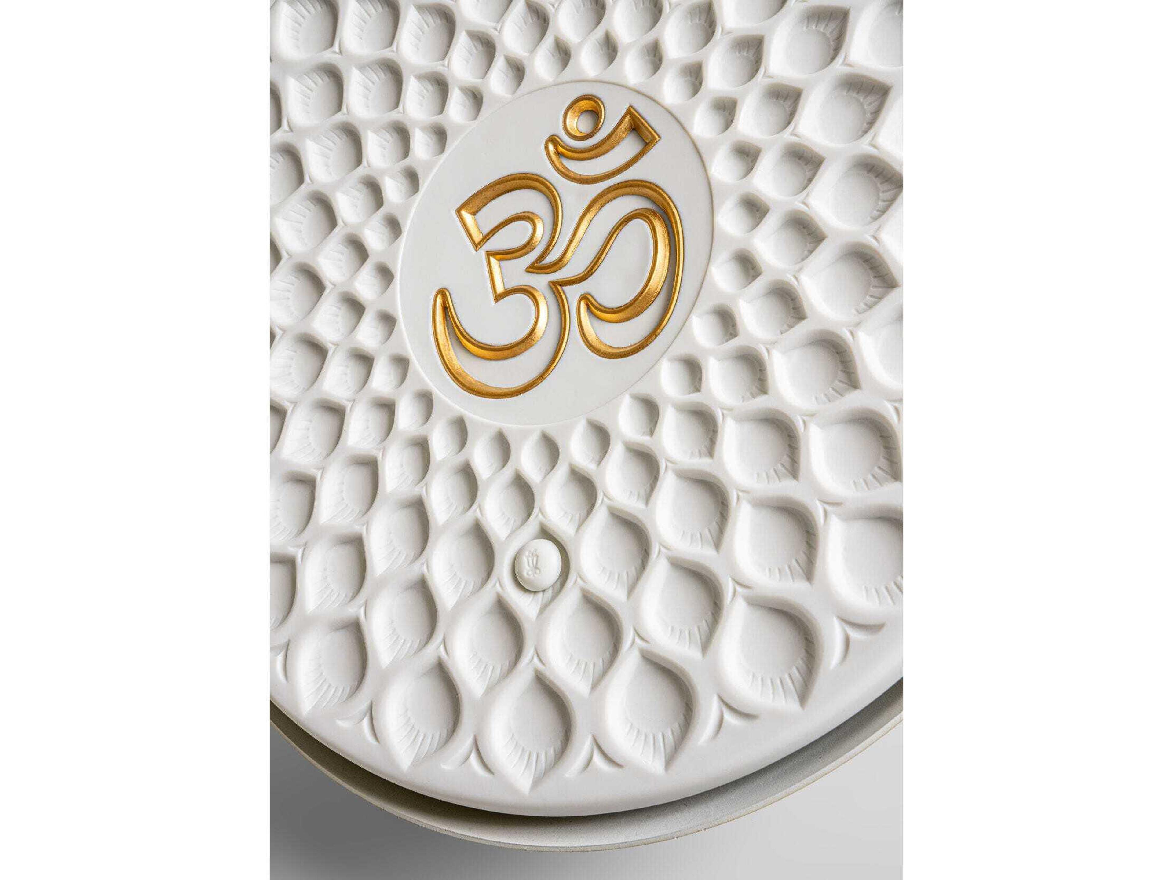 Lladro Om 2-Light White Gold Black Wall Sconce