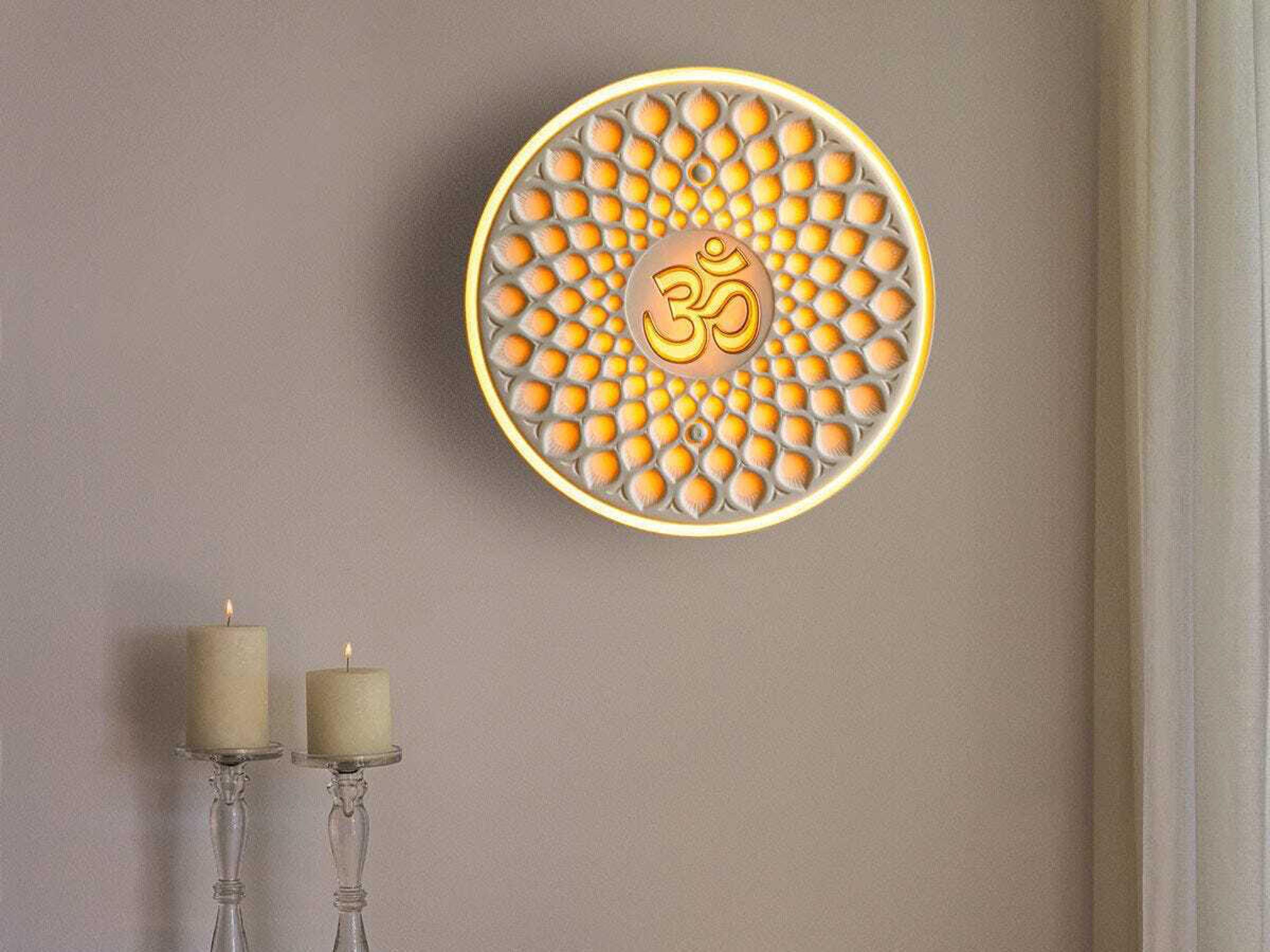 Lladro Om 2-Light White Gold Black Wall Sconce