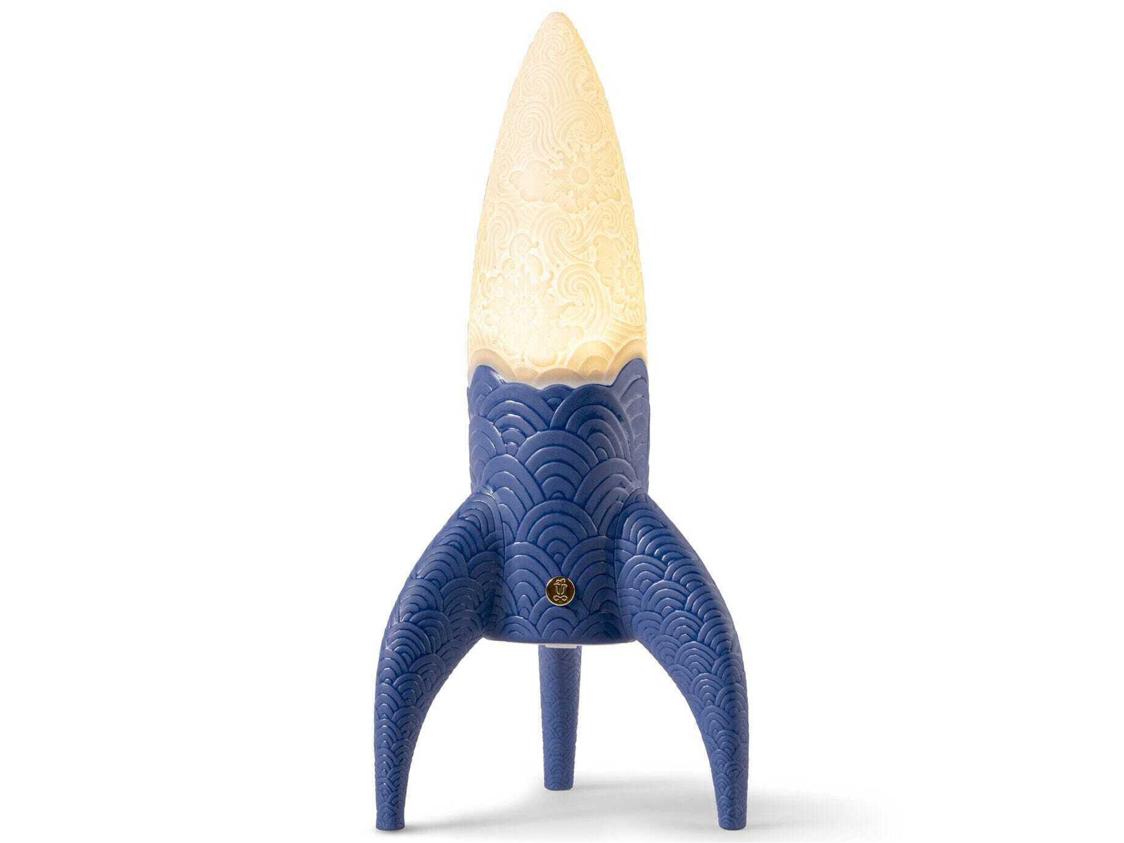 Cosmic Rocket Blue Table Lamp
