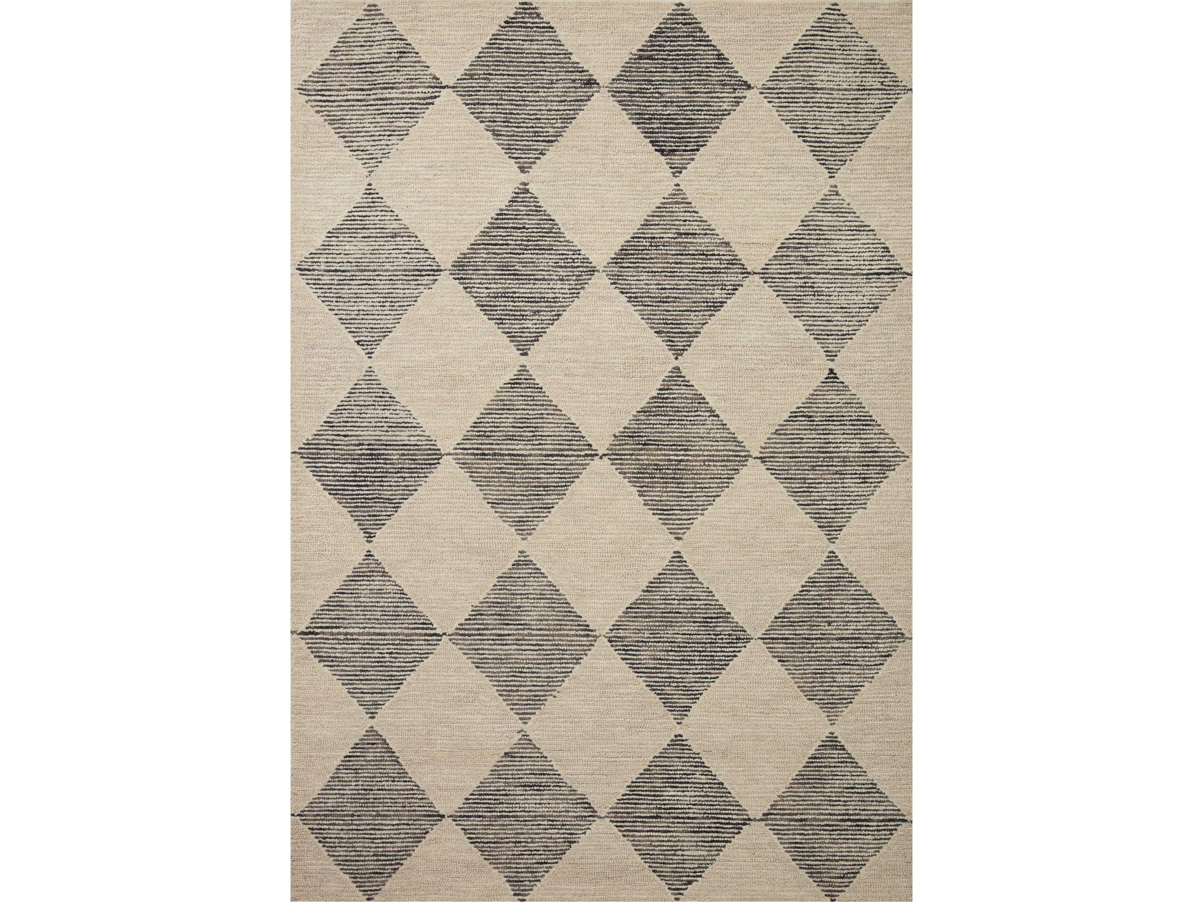Francis Collection Area Rug Beige and Charcoal Geometric