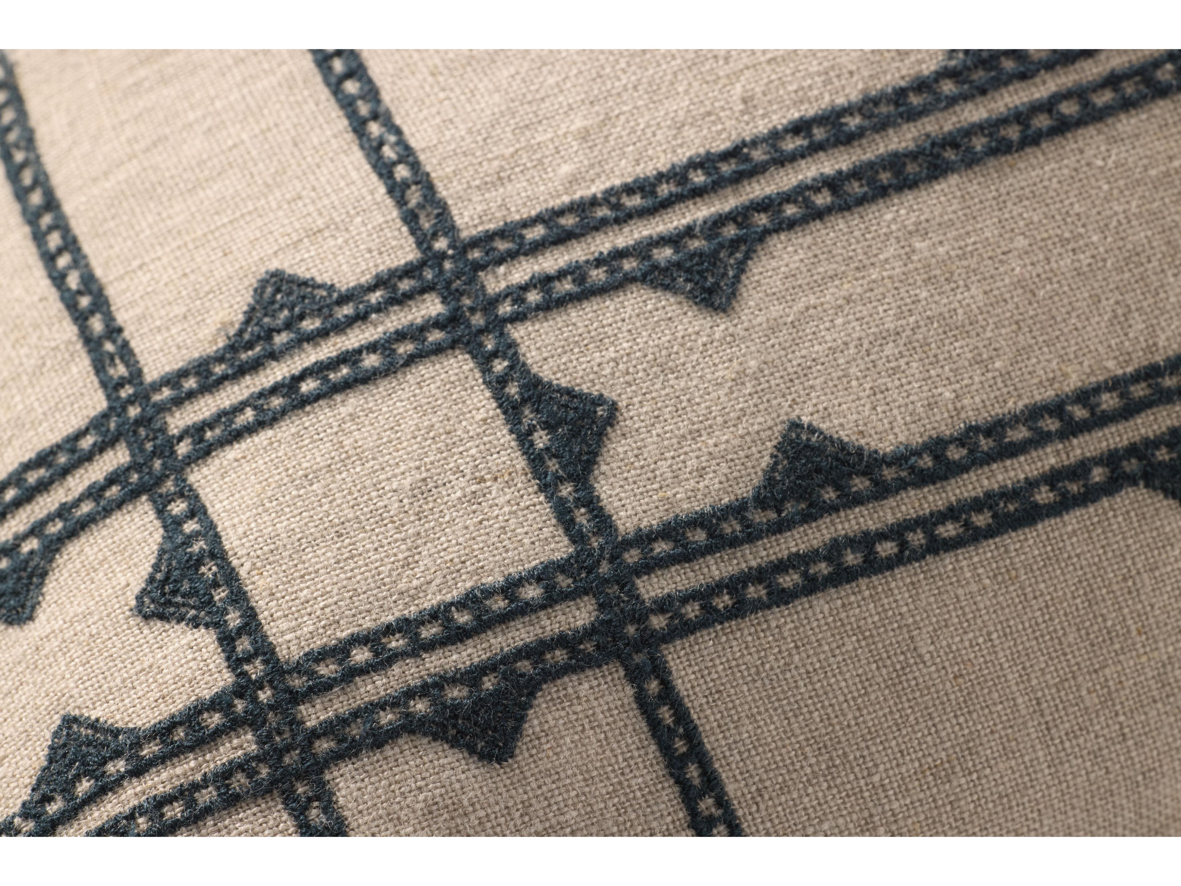 Loloi Rugs Natural Blue Pillow