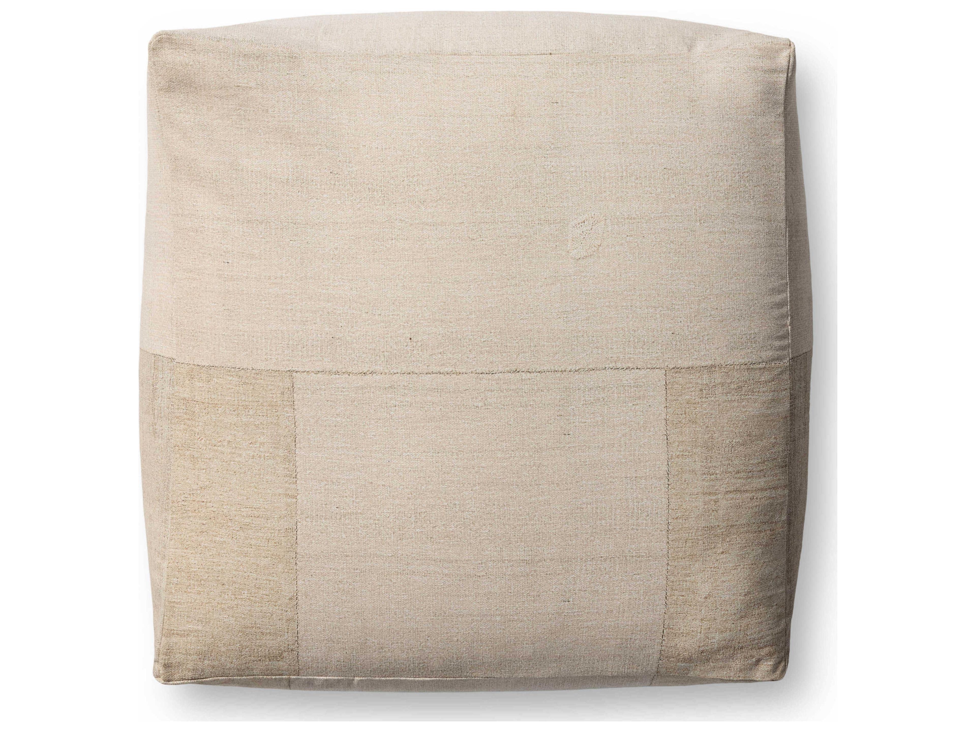 Loloi Rugs Ivory Beige Upholstered Ottoman