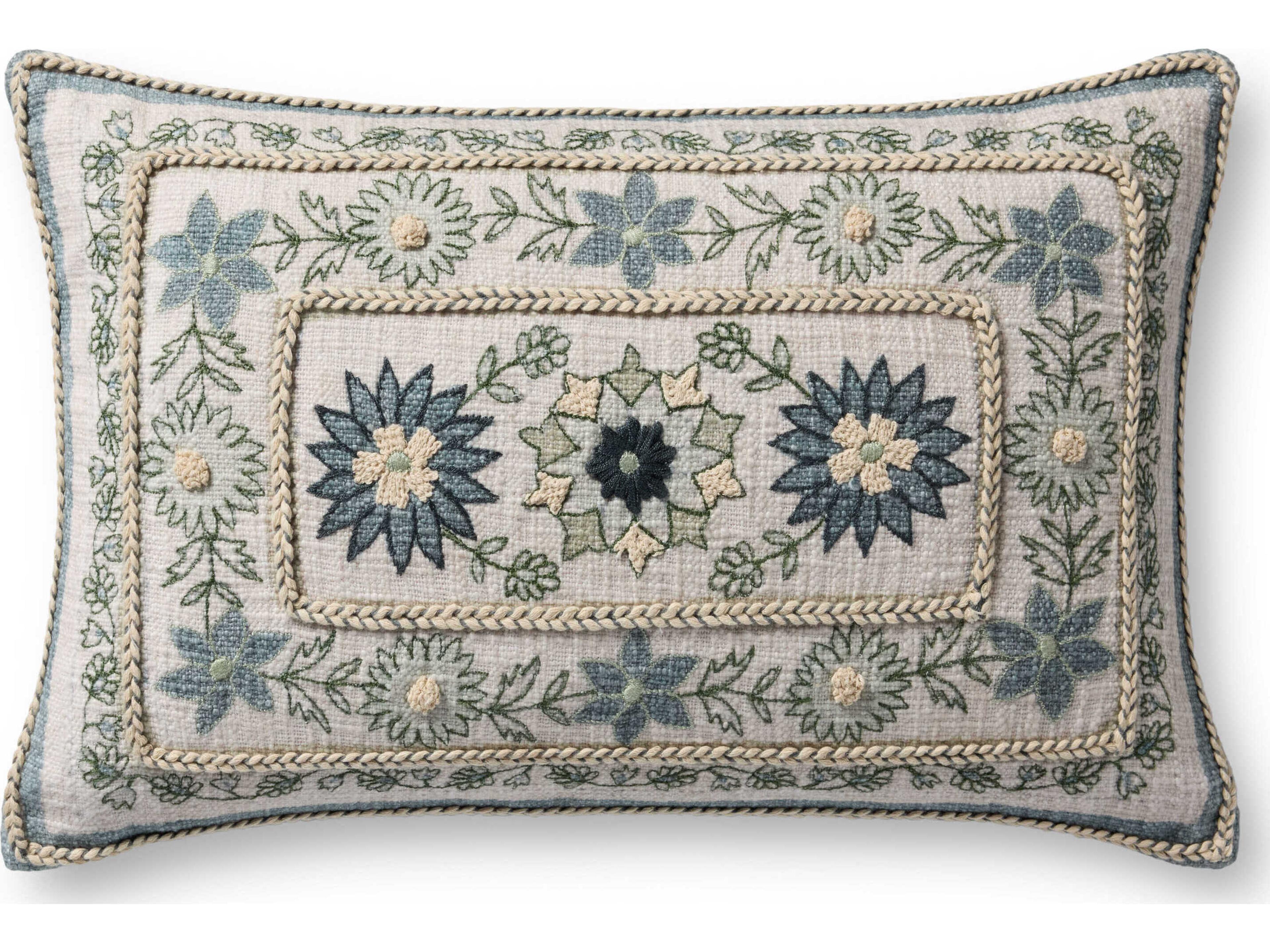 Blue Multicolored 21" x 13" Pillow