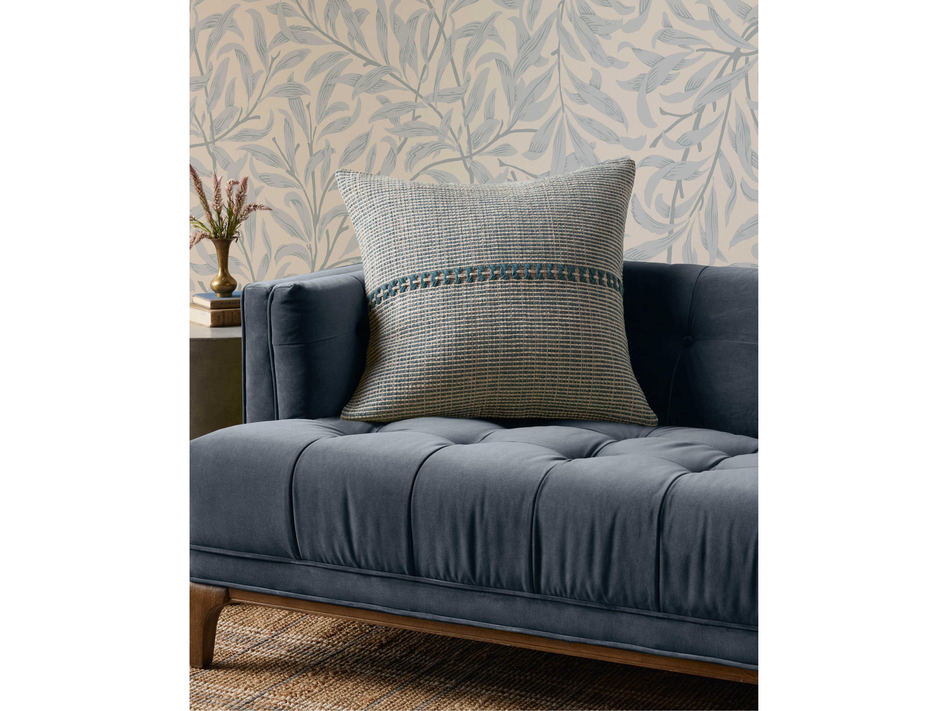 Loloi Rugs Chris Loves Julia Harvey Blue Natural Pillow