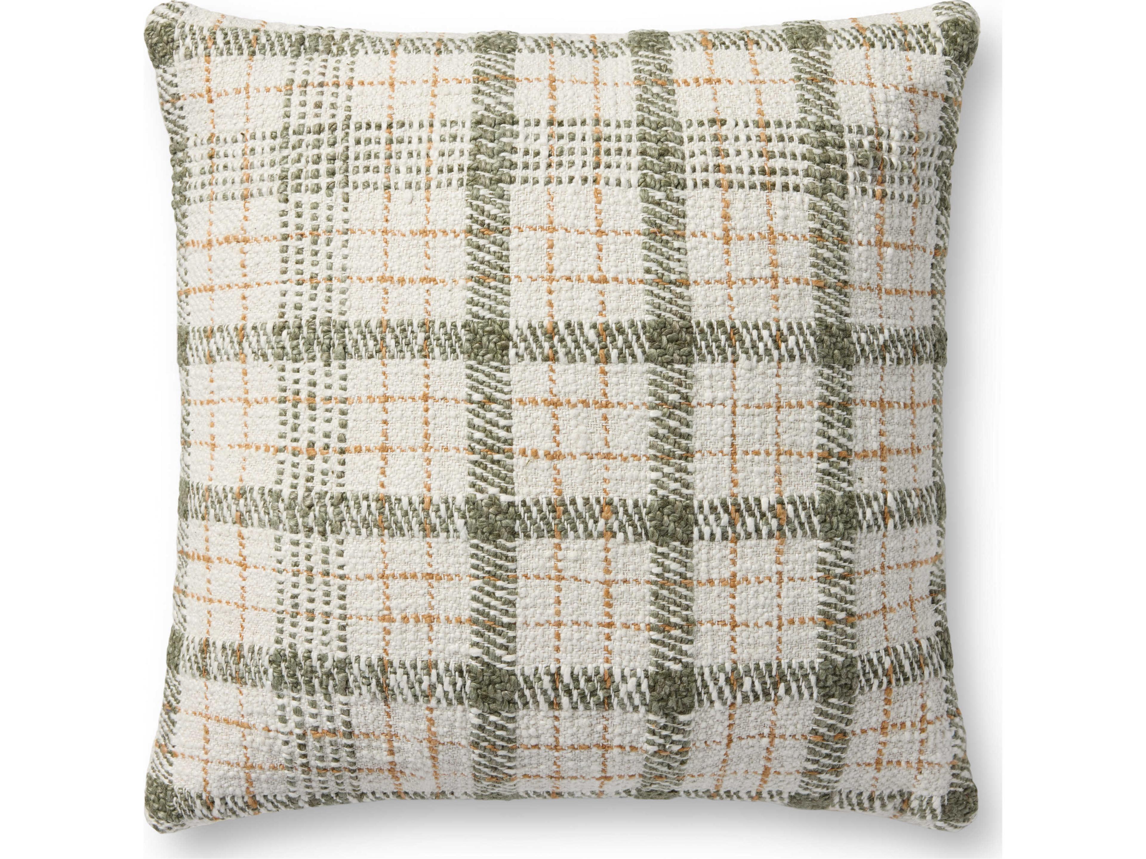 Chris Loves Julia Walter Green Ivory Pillow