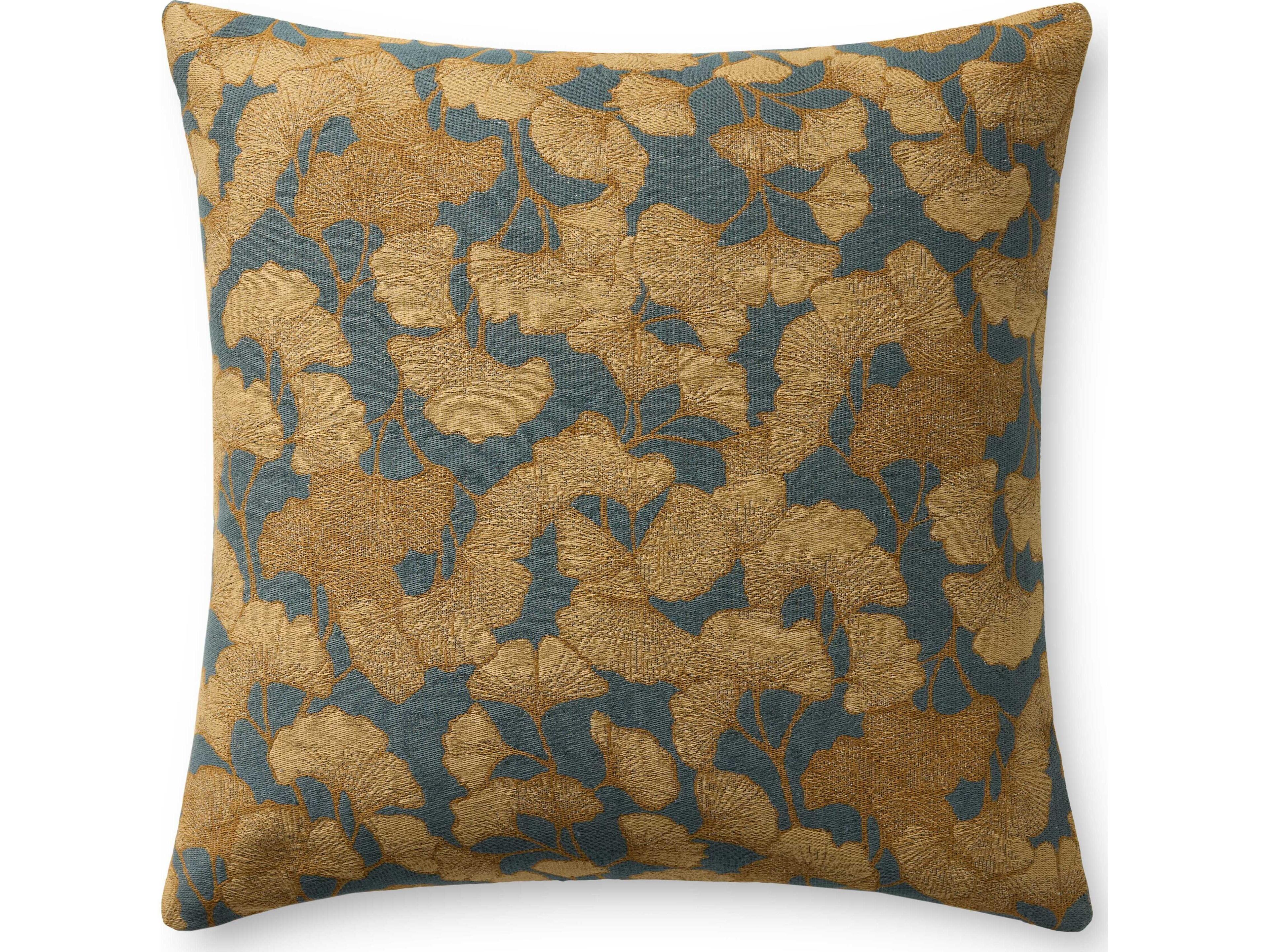 Chris Loves Julia Fawn Blue Gold Pillow