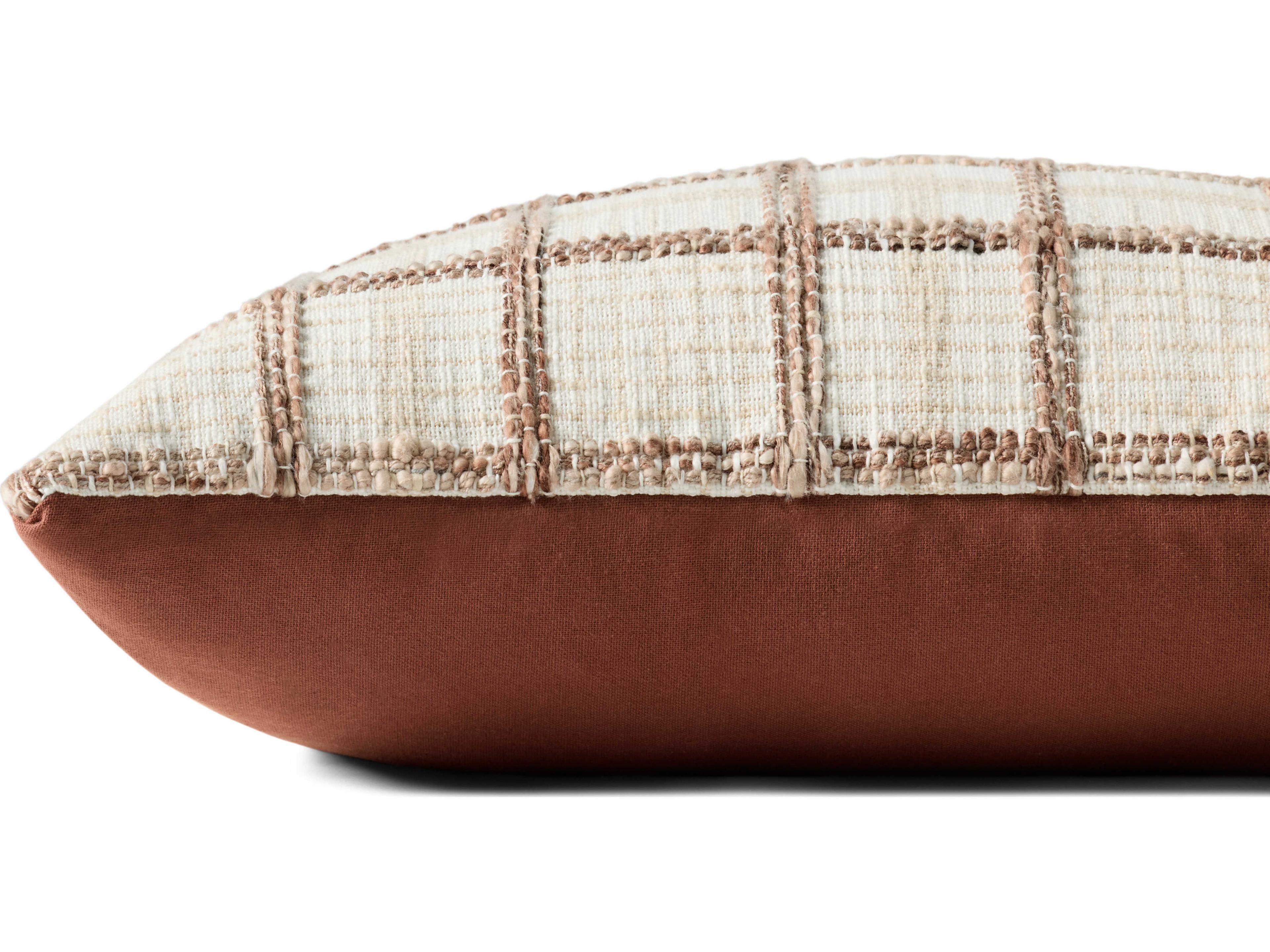 Loloi Rugs Chris Loves Julia Norman Ivory Brown Pillow