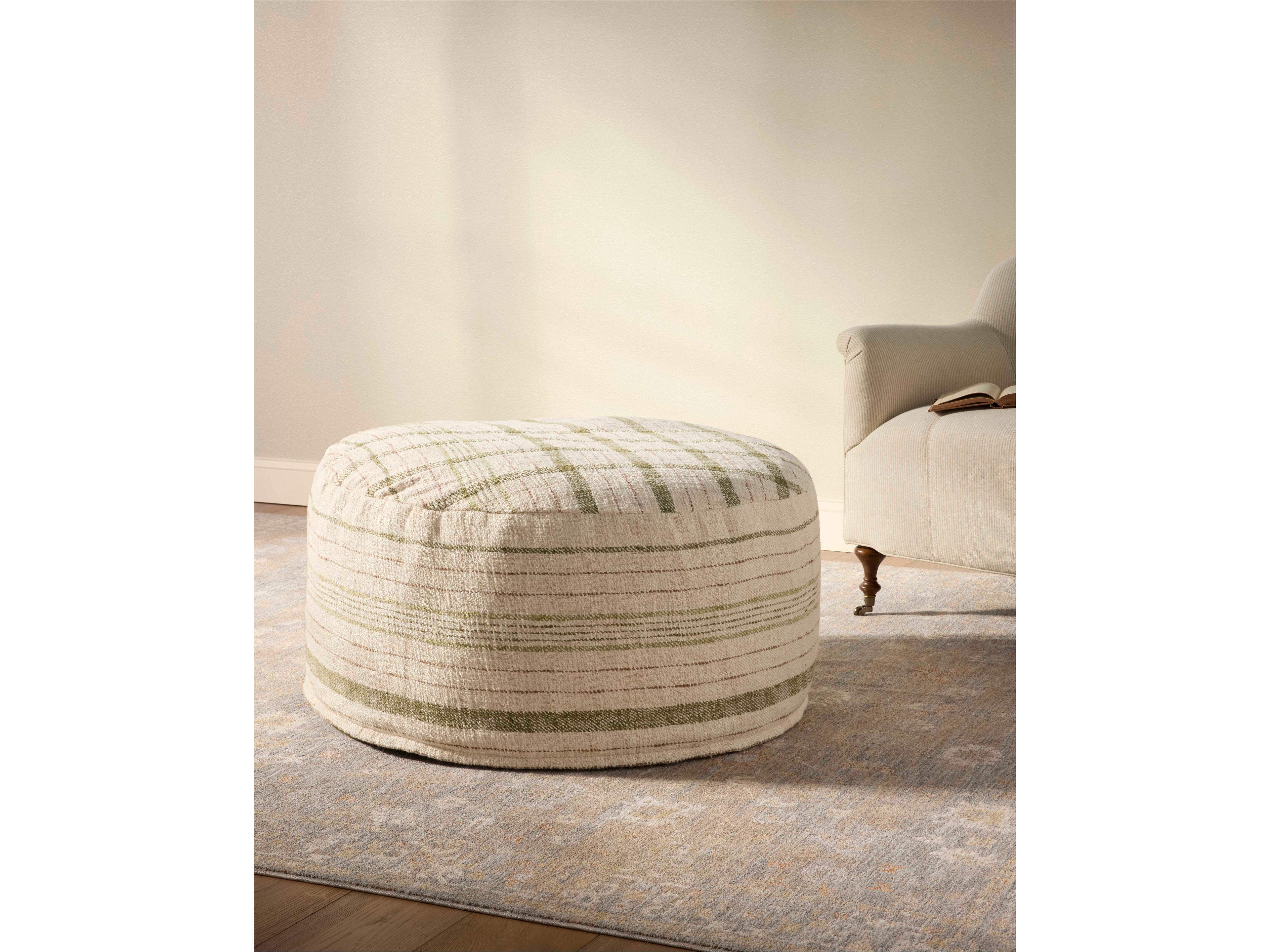 Loloi Rugs Wallace Cream Upholstered Ottoman