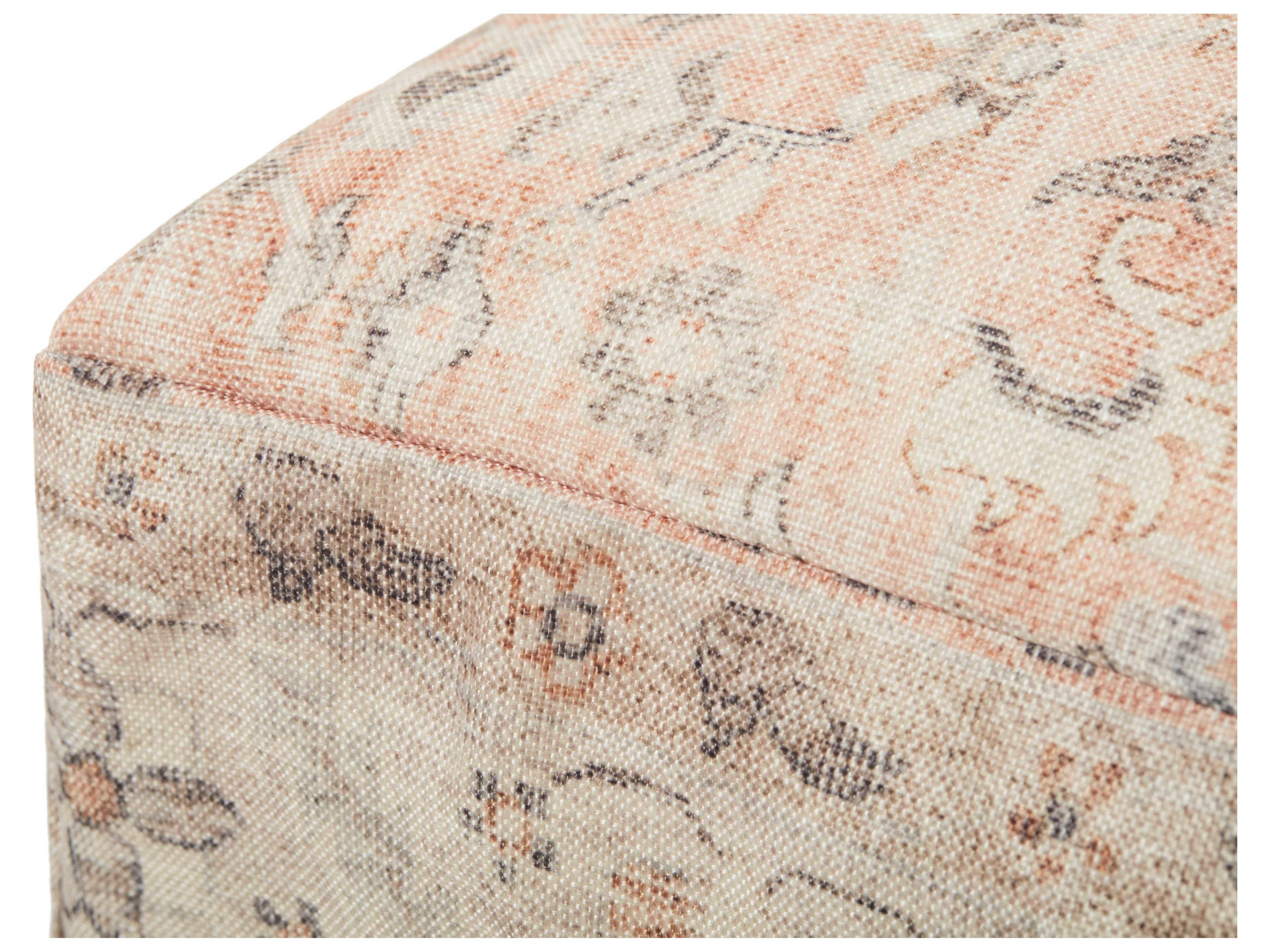Loloi Rugs Blush Multi Beige Upholstered Ottoman