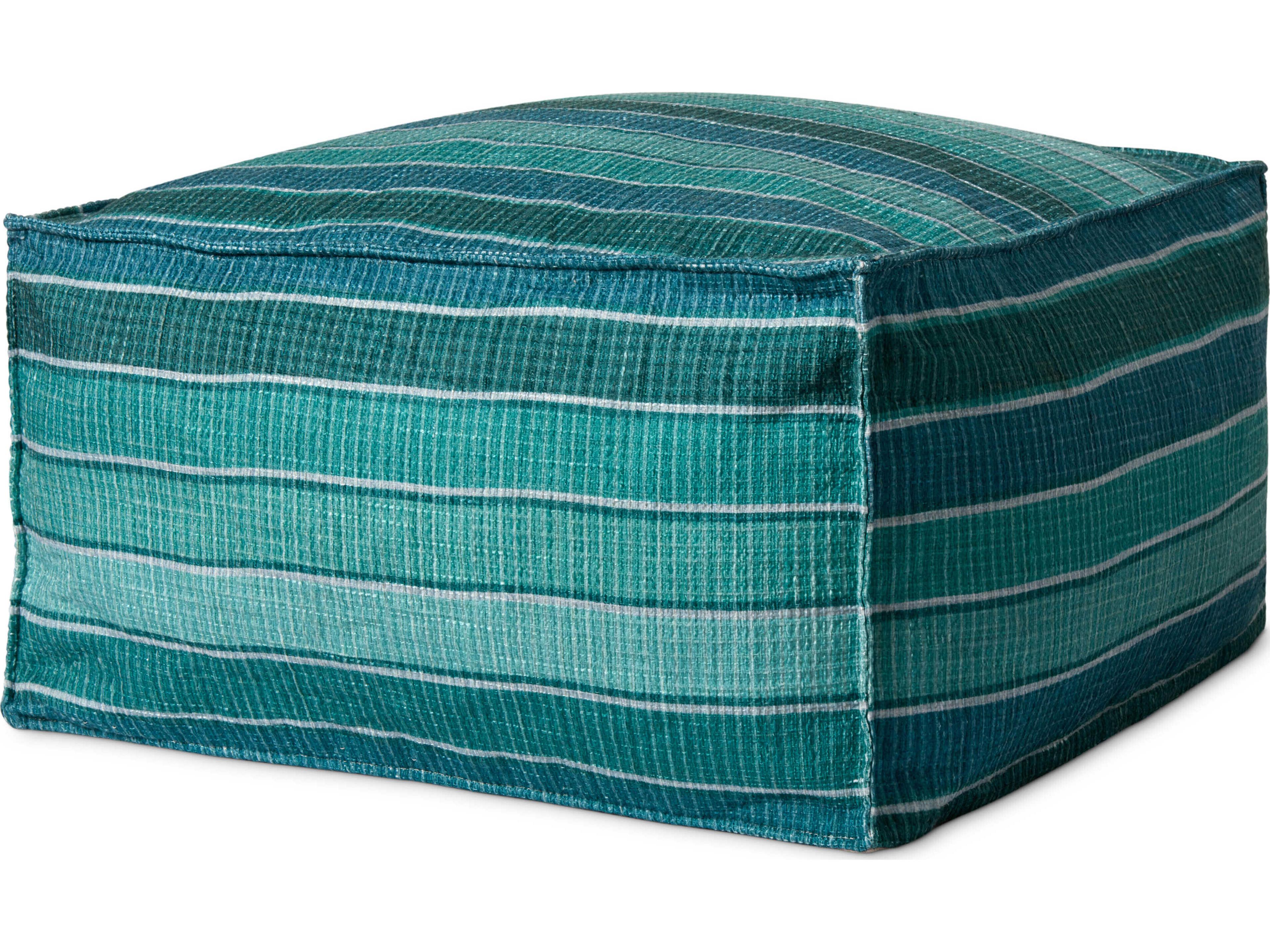 Lagoon Blue Upholstered Ottoman