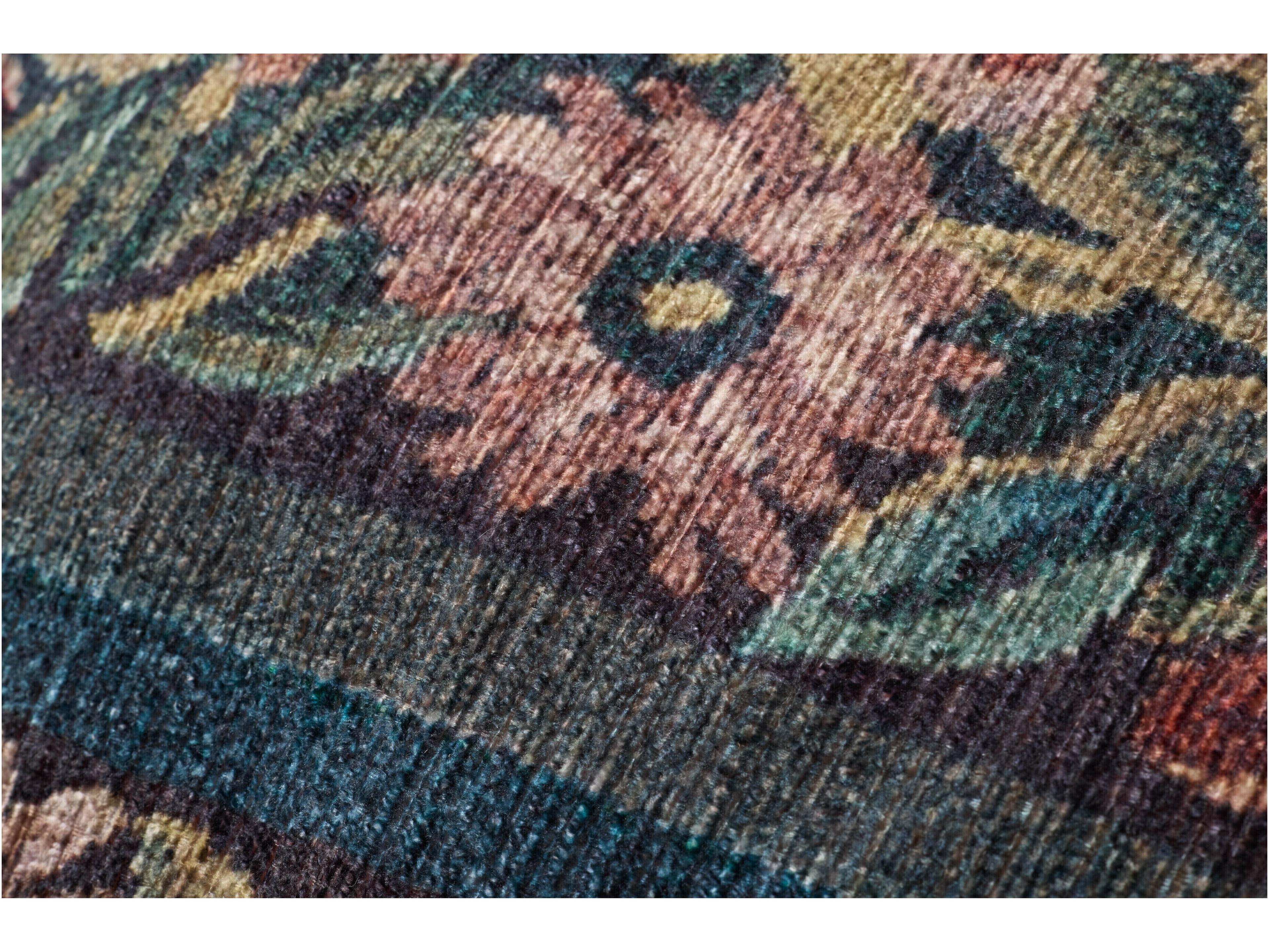 Loloi Rugs Blue Multi Upholstered Pouf