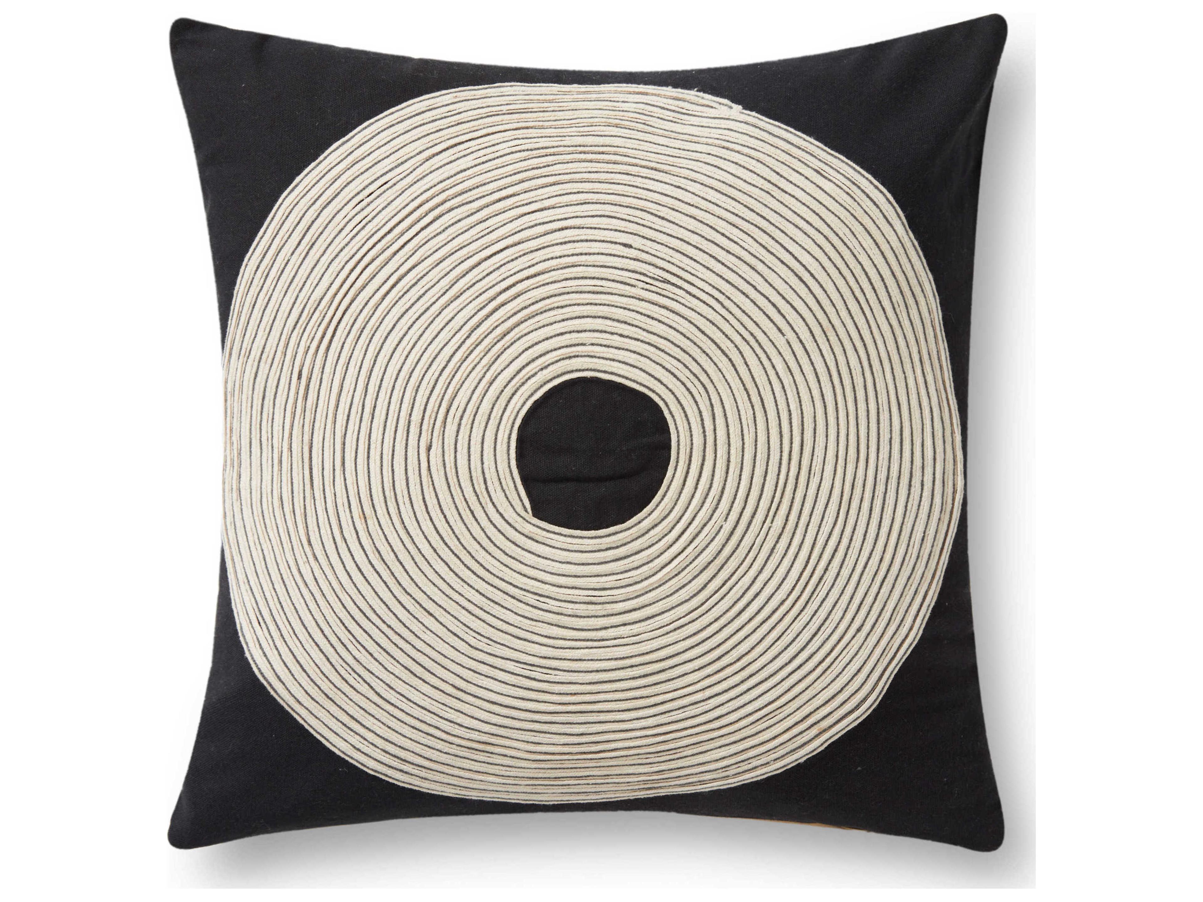 PLL0035 Geometric Pillow Black and Natural