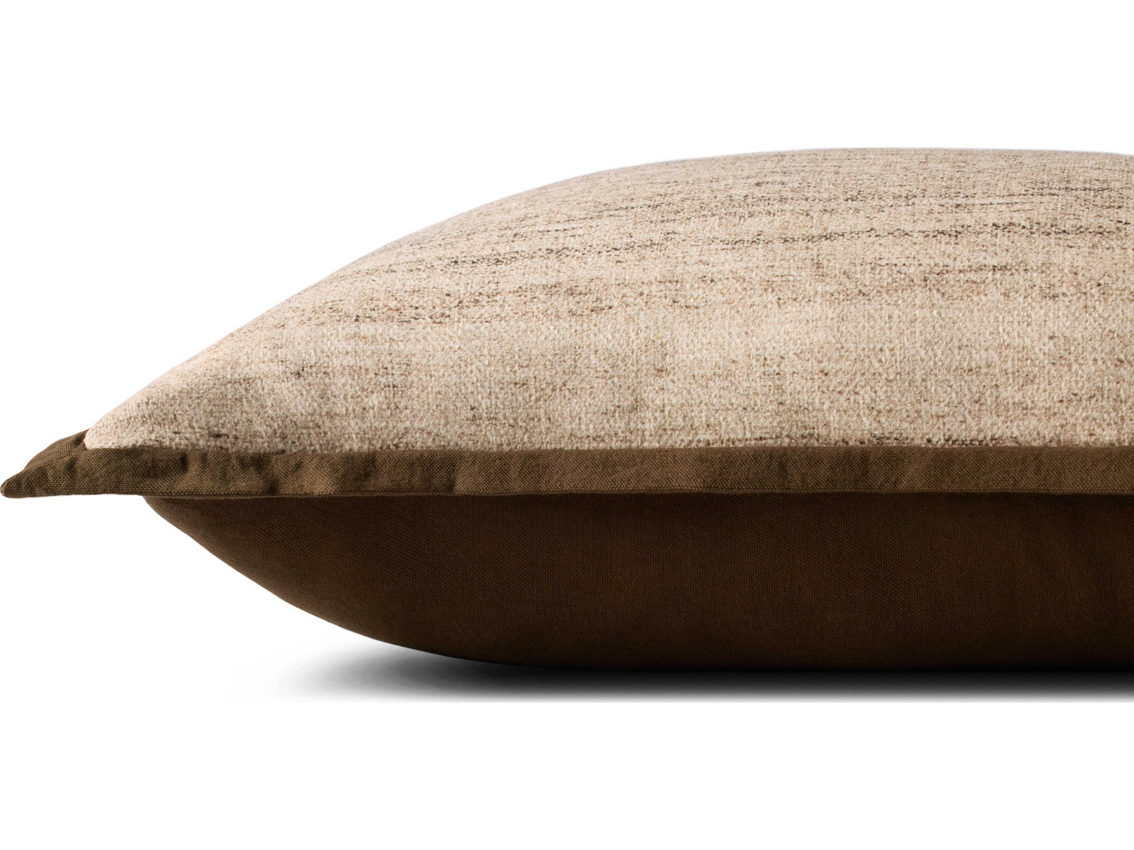 Loloi Rugs Brown Ivory 22" x 22" Pillow