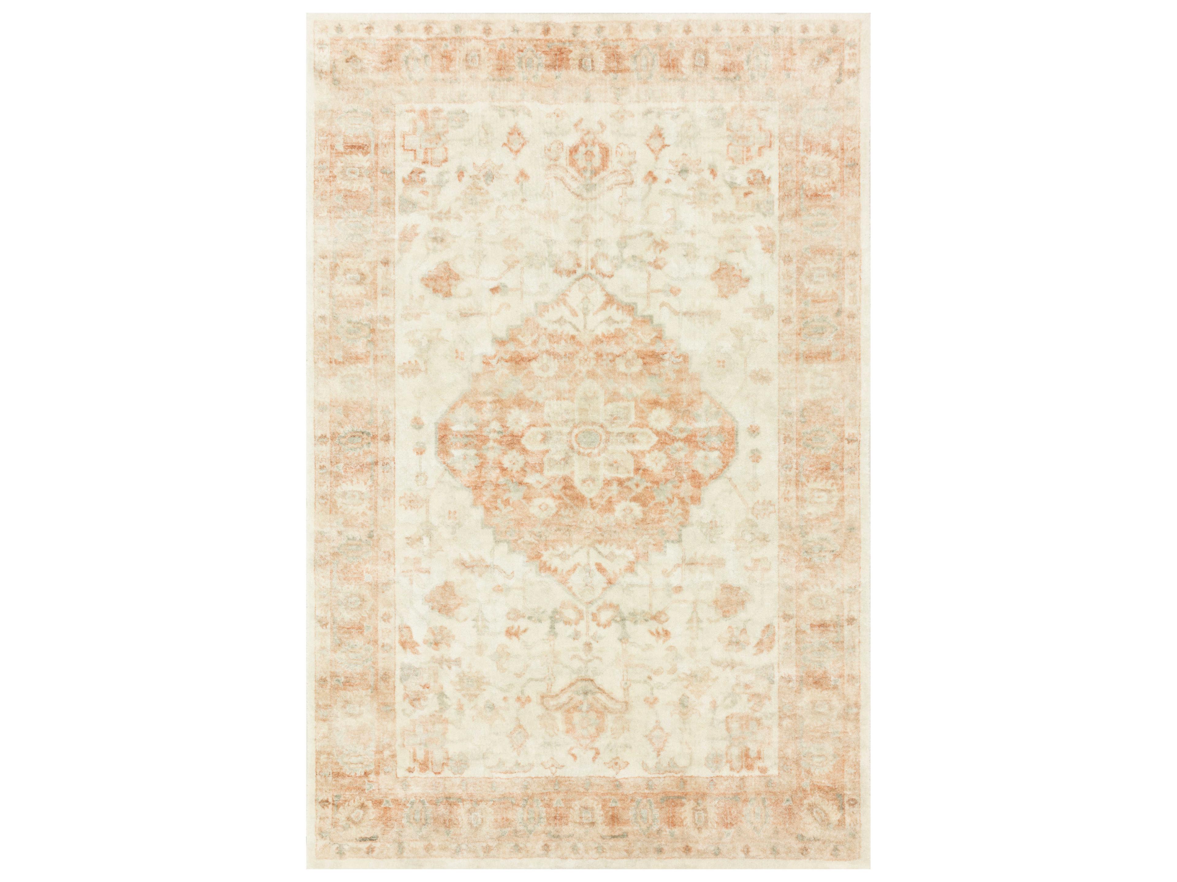 Rosette Bordered Runner Area Rug