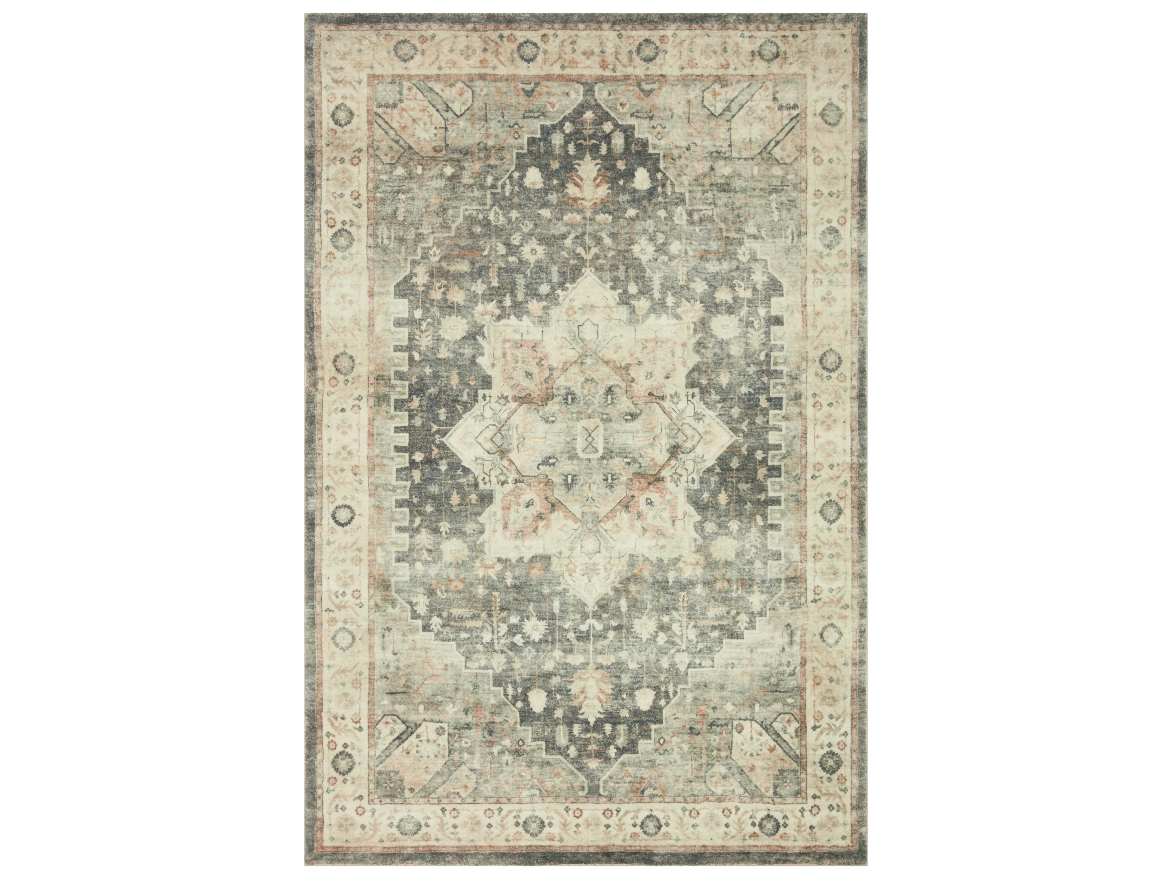 Rosette Bordered Runner Area Rug