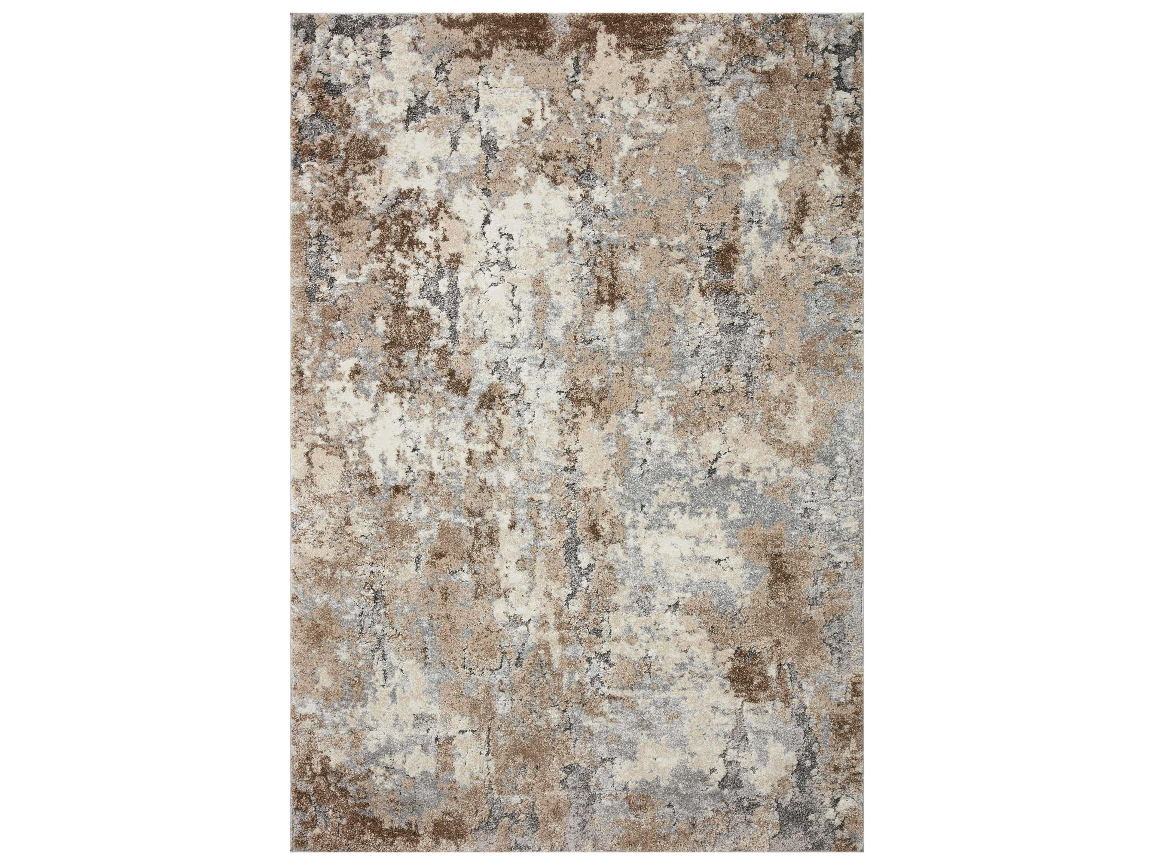 Loloi Theory Area Rug in Dove and Bark Transitional