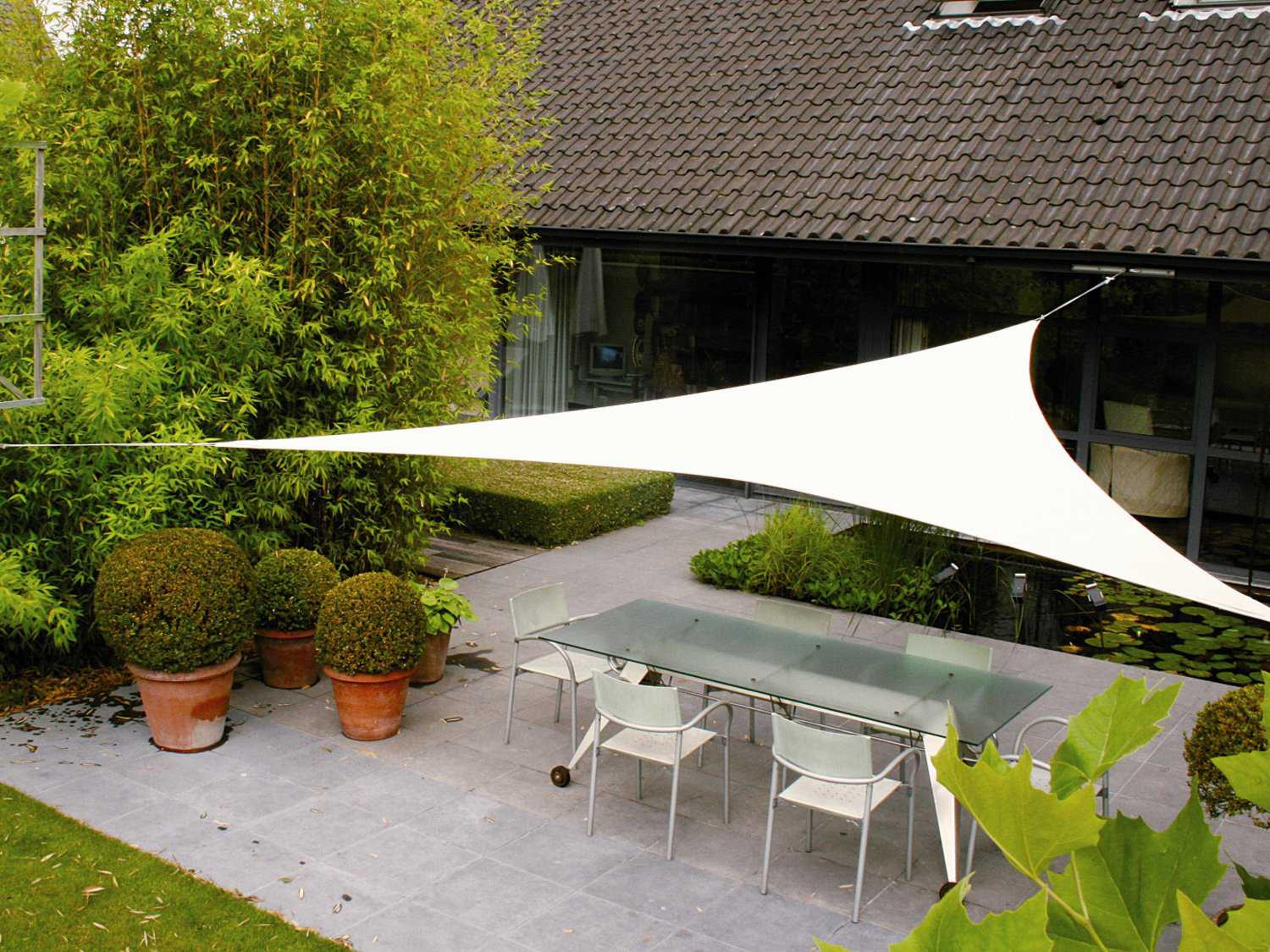 Luxury Umbrellas Ingenua 13 Foot Triangular Anodized Aluminum Shade Sail Patio Umbrella