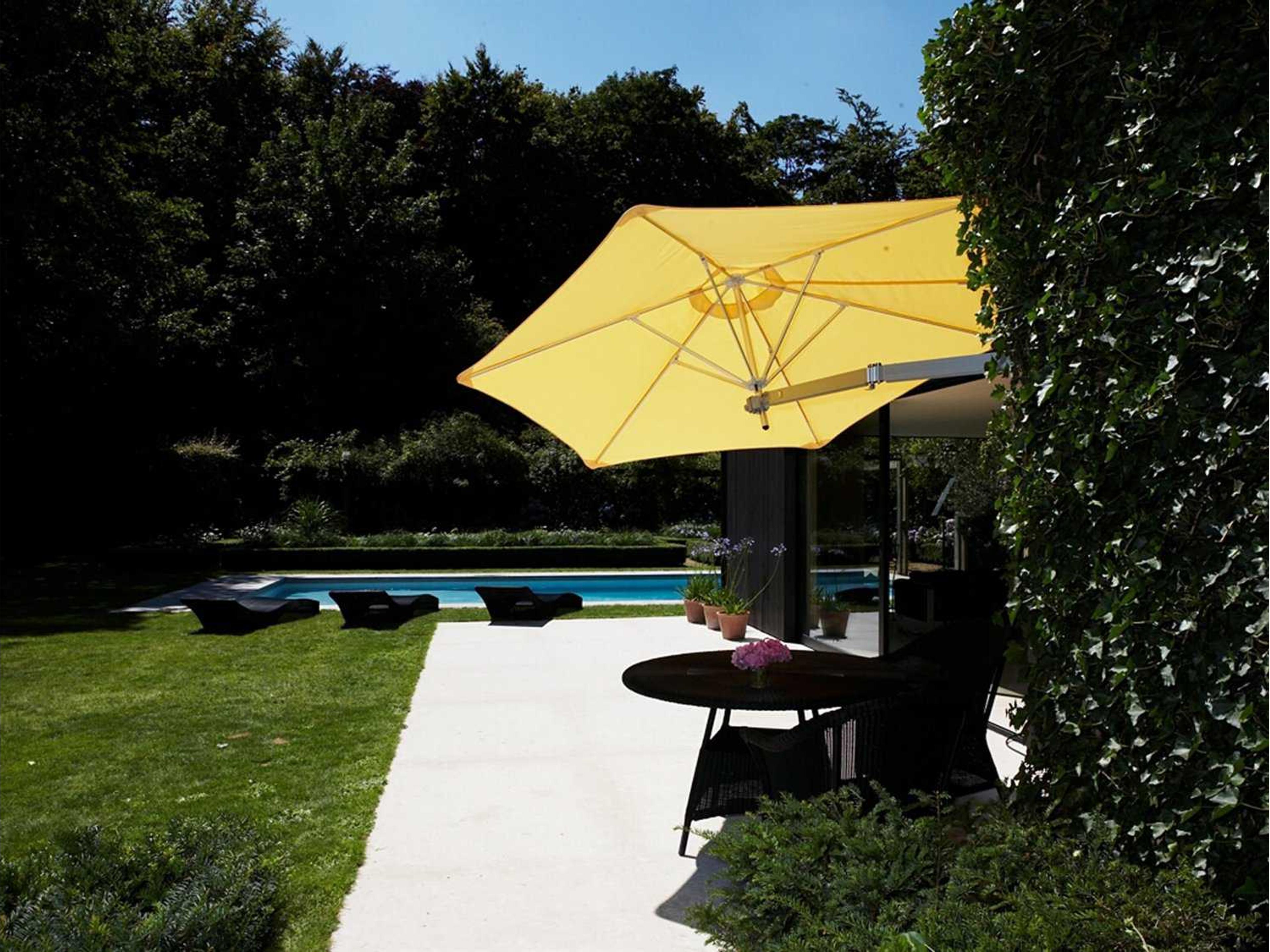 Luxury Patio Umbrellas Paraflex Wallflex 9 Foot Push Lift Tilt Wall Mount Patio Umbrella