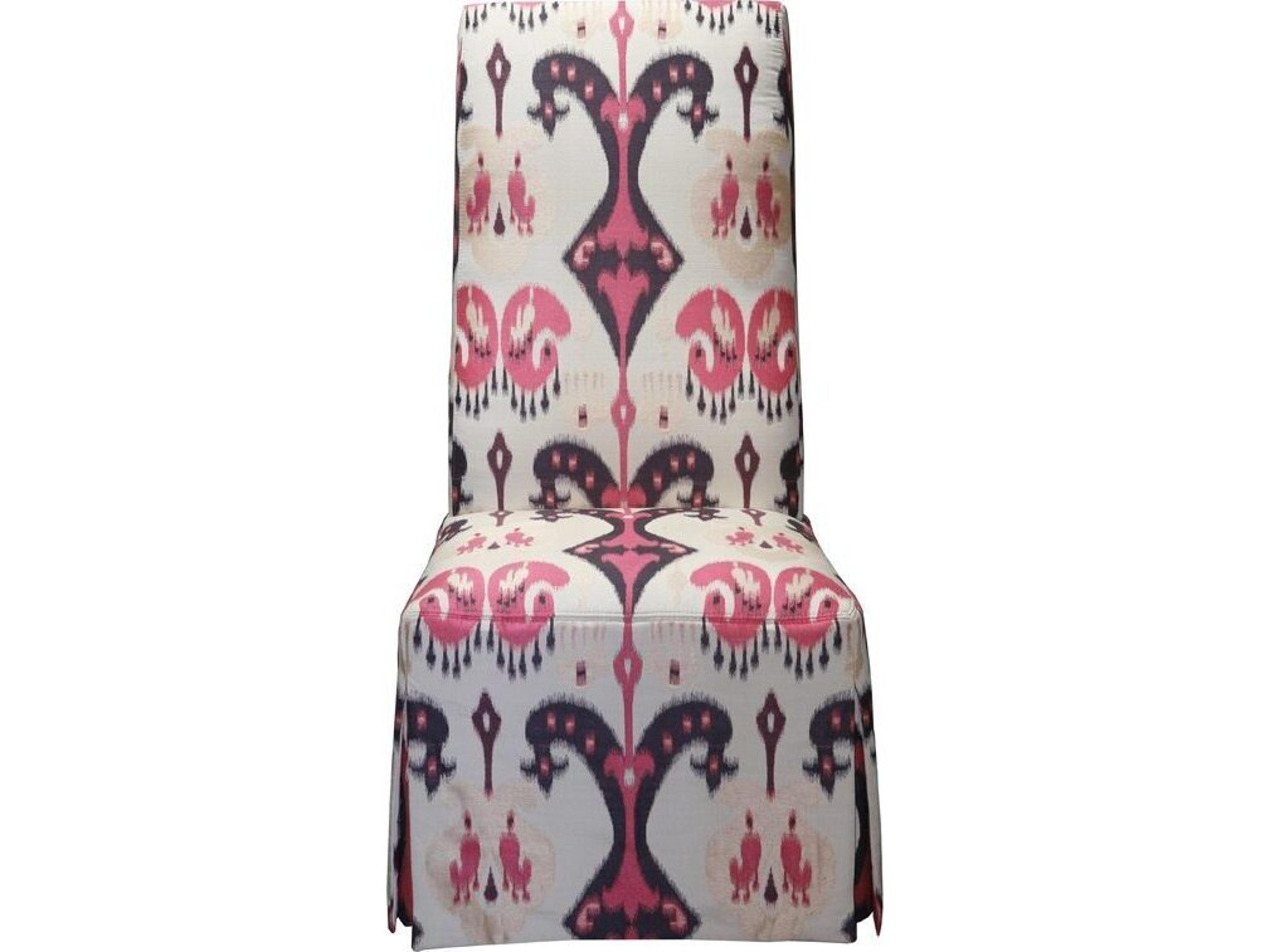 Lillian August Upholstery Royale Walnut Wood Pink Upholstered Side Dining Chair