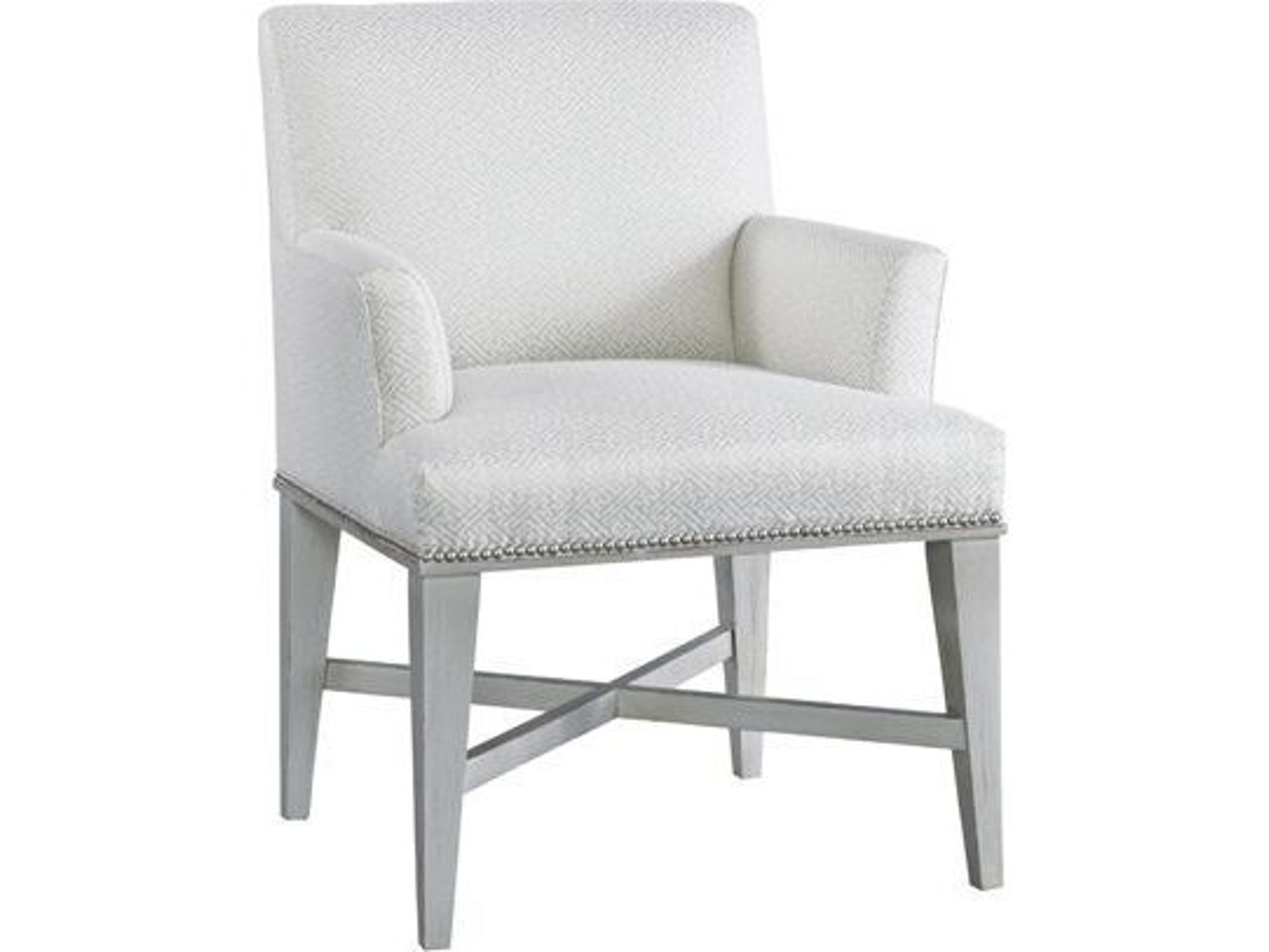 Upholstery Britt Walnut Wood White Upholstered Arm Dining Chair