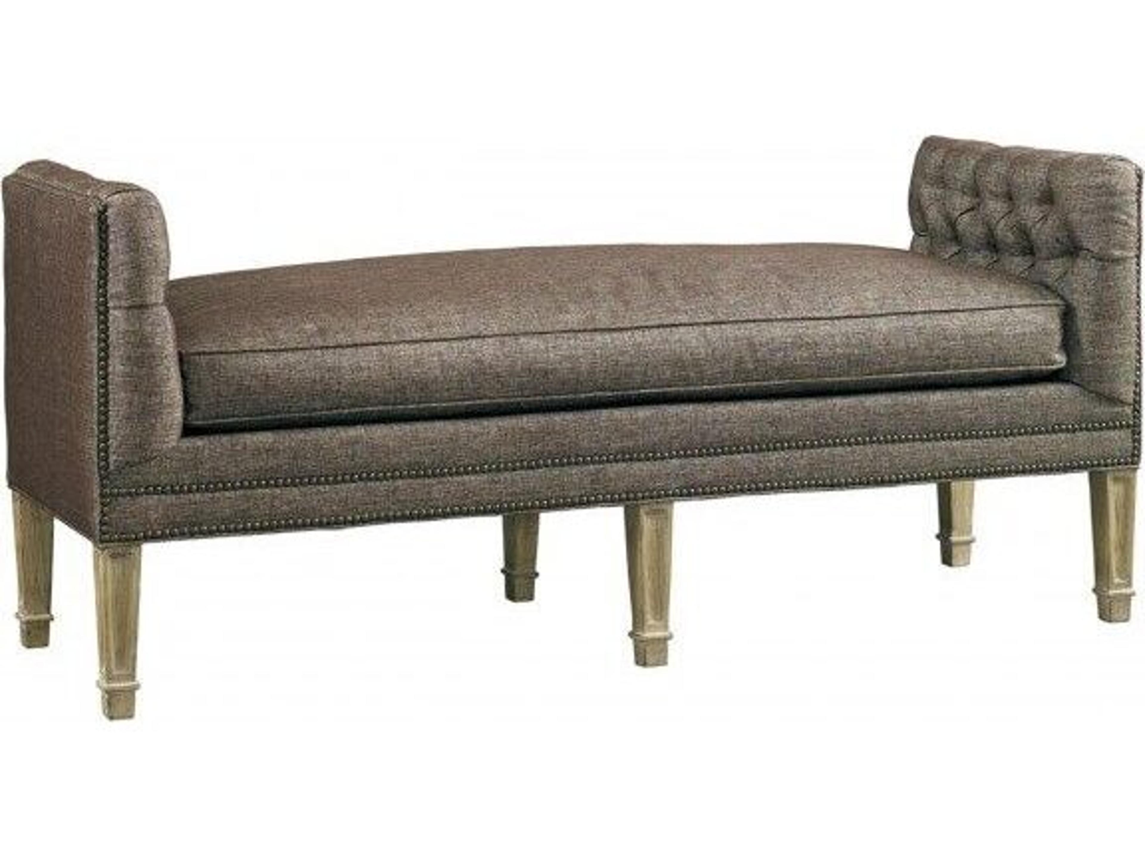 Lillian August Upholstery Meryl Wind Brown Upholstered Accent Bench