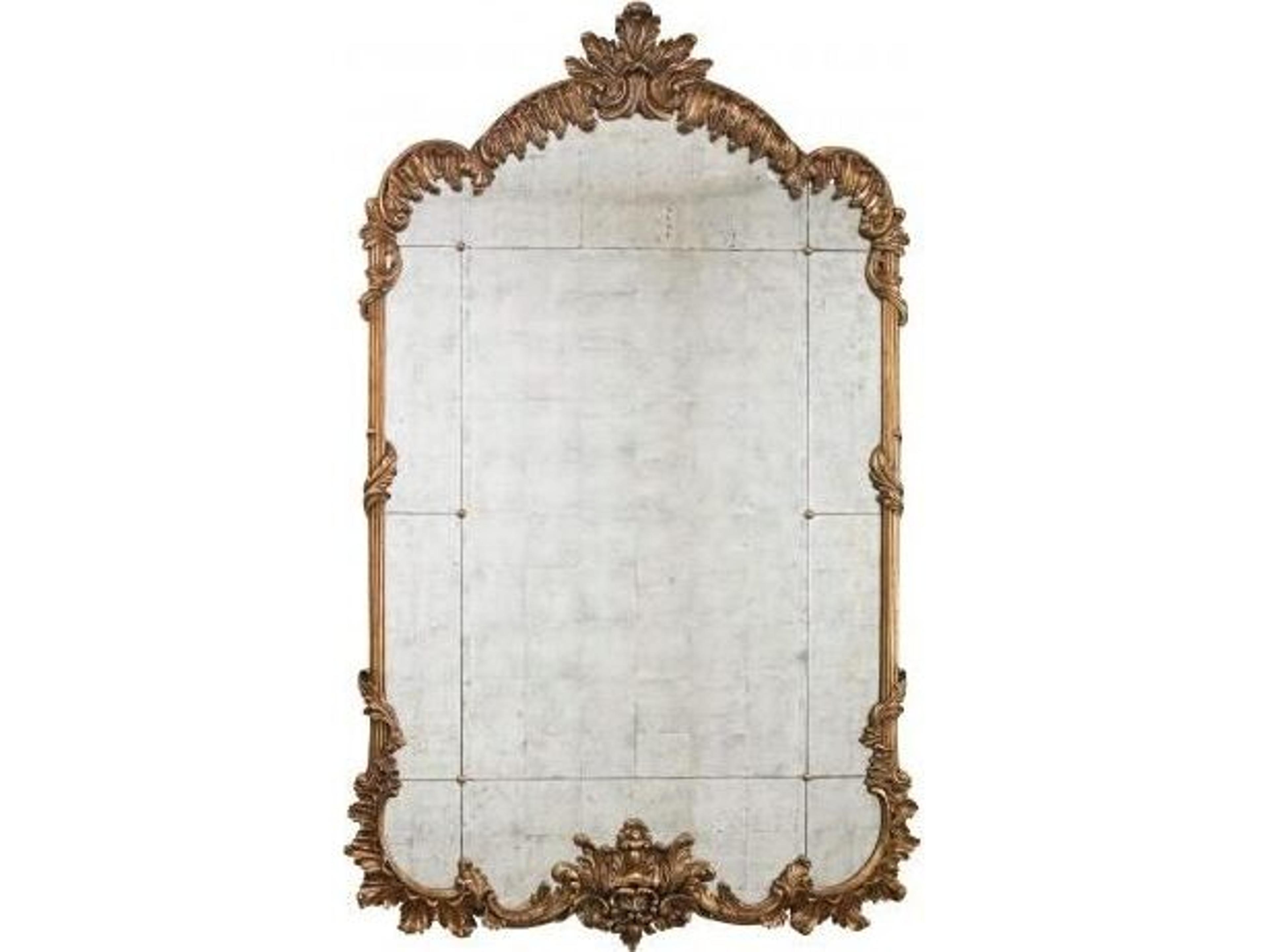 Casegoods Vintage Gold Leaf Eglomise Mirror Wall Vertical