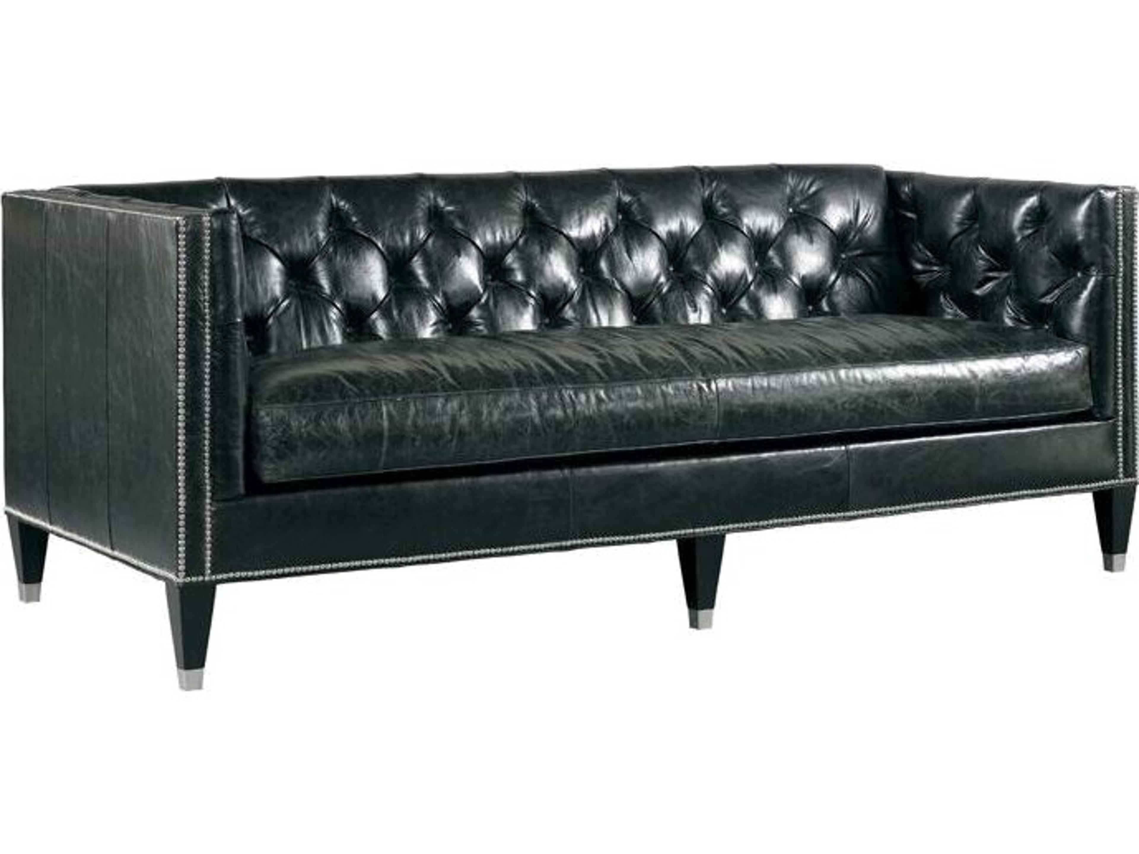 Upholstery Gorran Coal Black Leather Sofa