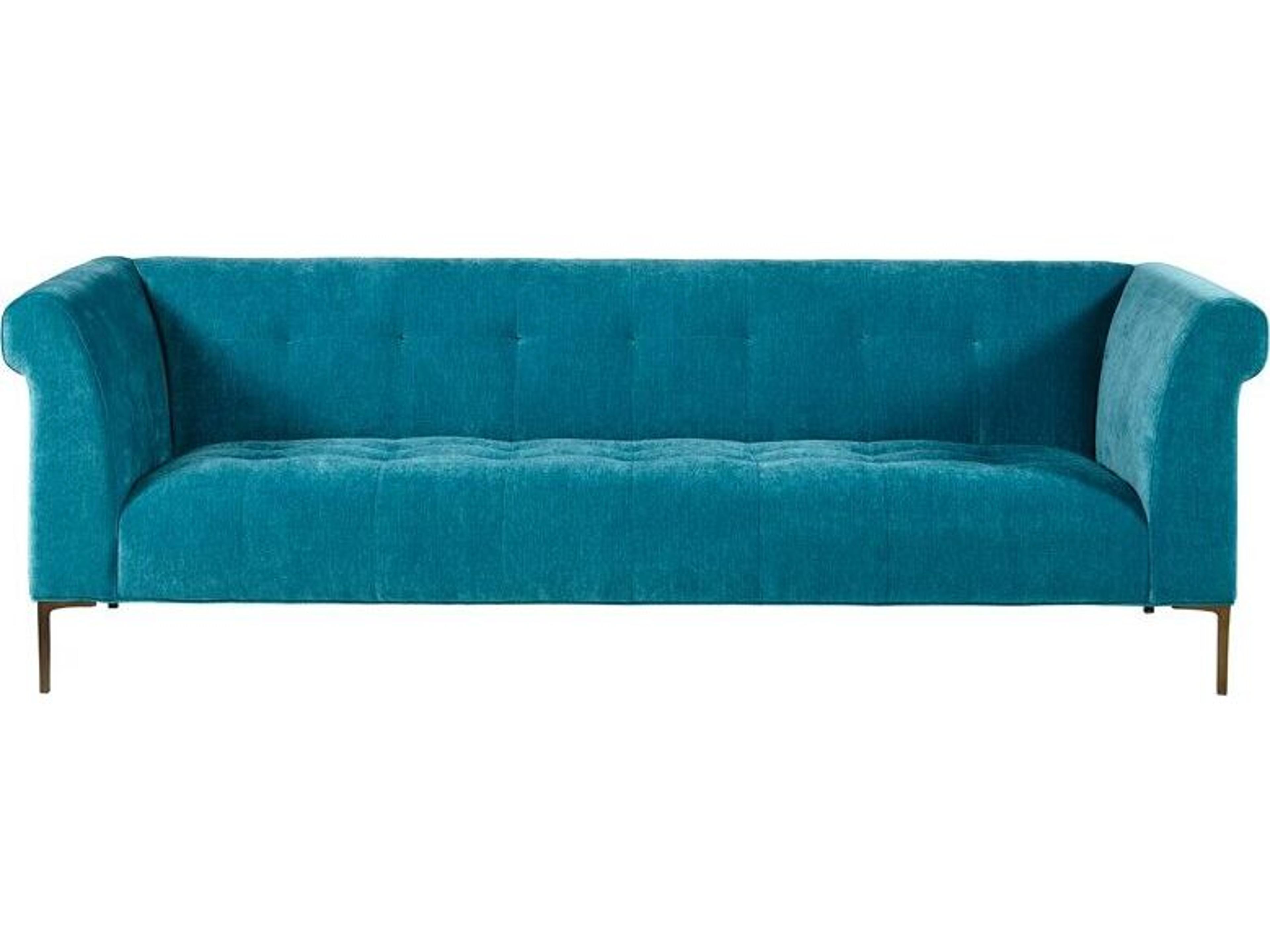 Lillian August Modern Living Tropez Turquoise Upholstered Sofa