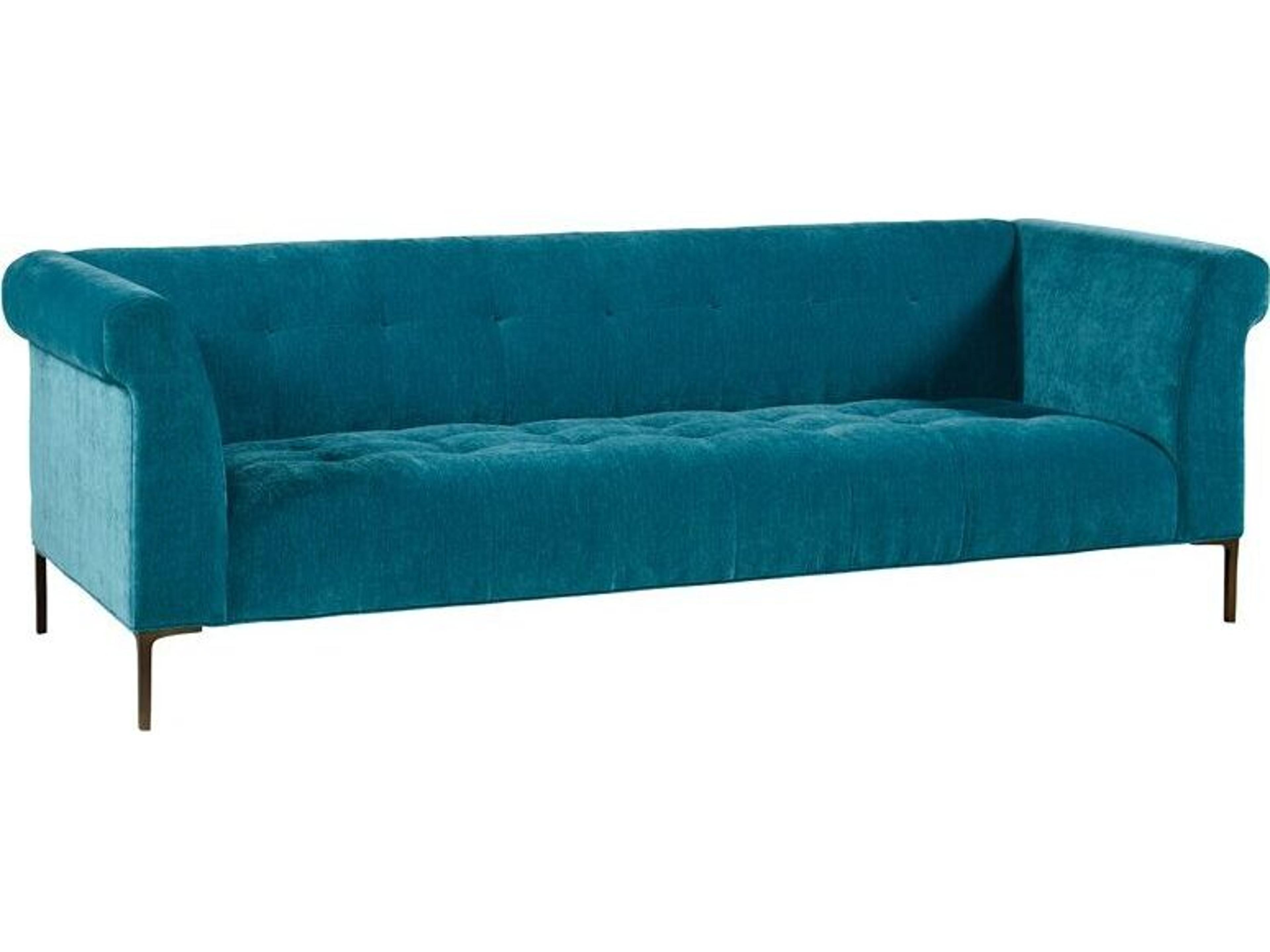 Lillian August Modern Living Tropez Turquoise Upholstered Sofa