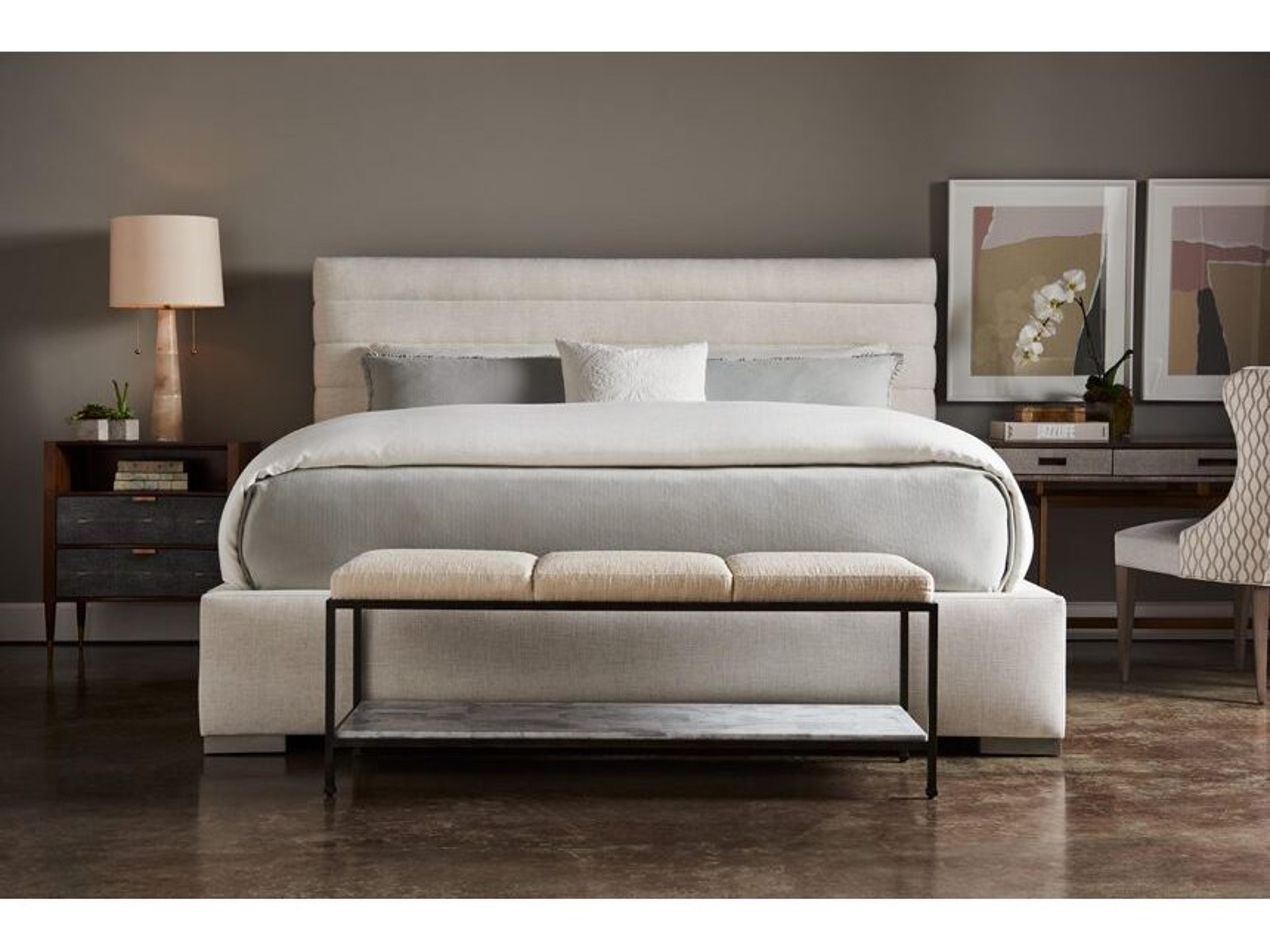 Lillian August Modern Living Dolce Ivory Mineral Gray Upholstered Queen Platform Bed