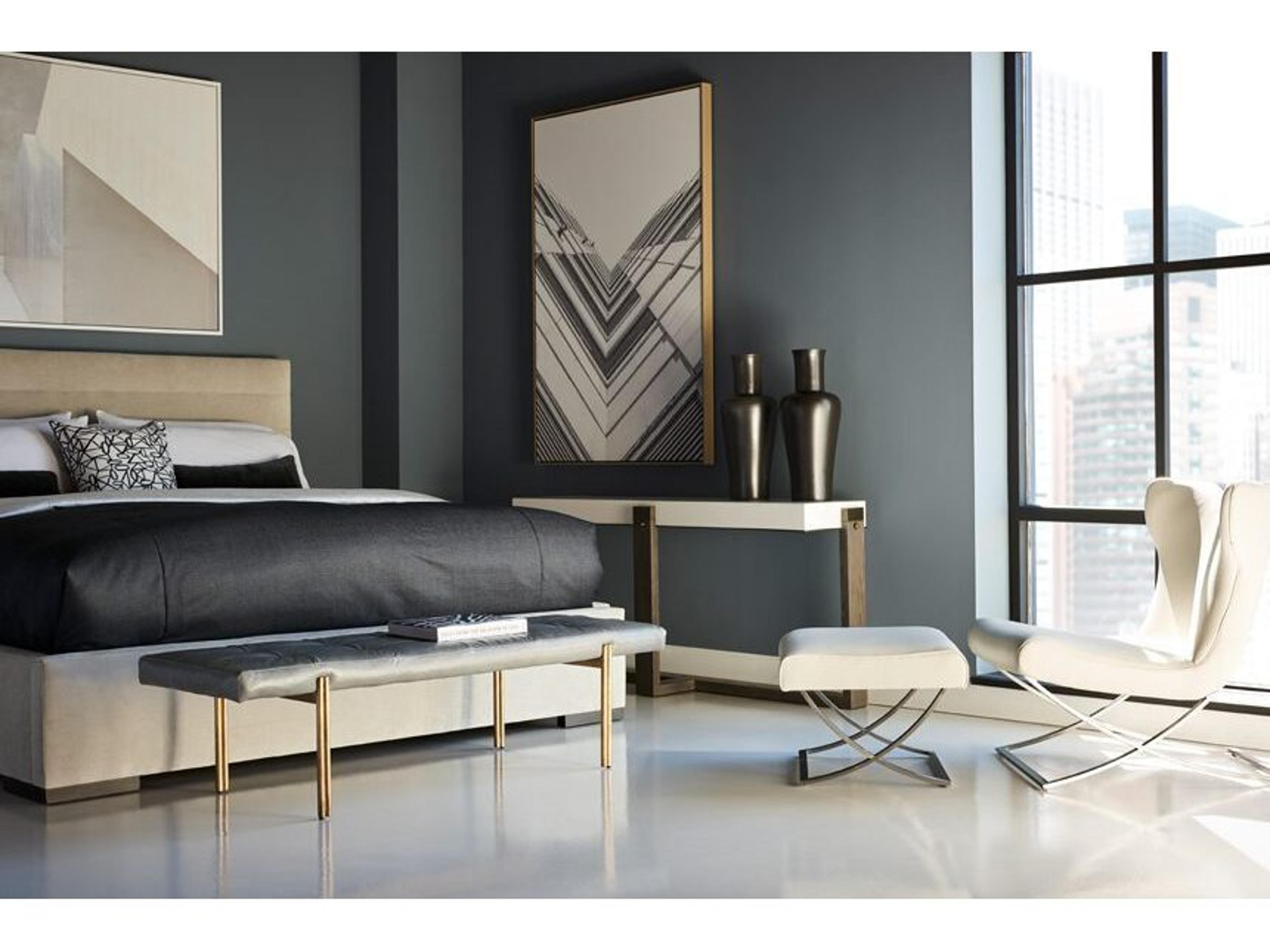 Lillian August Modern Living Dolce Ivory Mineral Gray Upholstered Queen Platform Bed