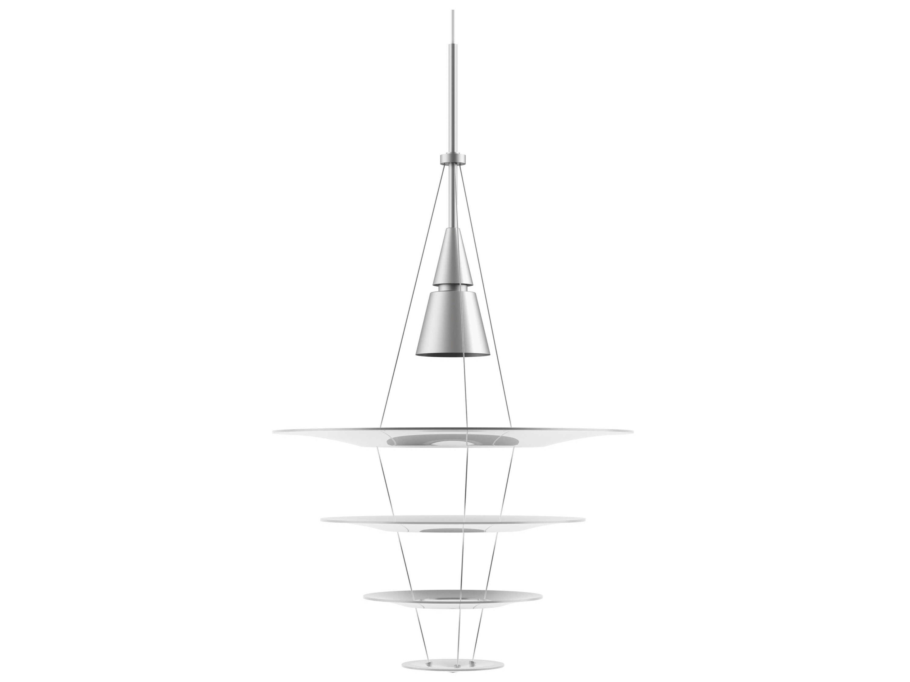 Enigma 1-Light Brushed Aluminum Silver Tiered Pendant