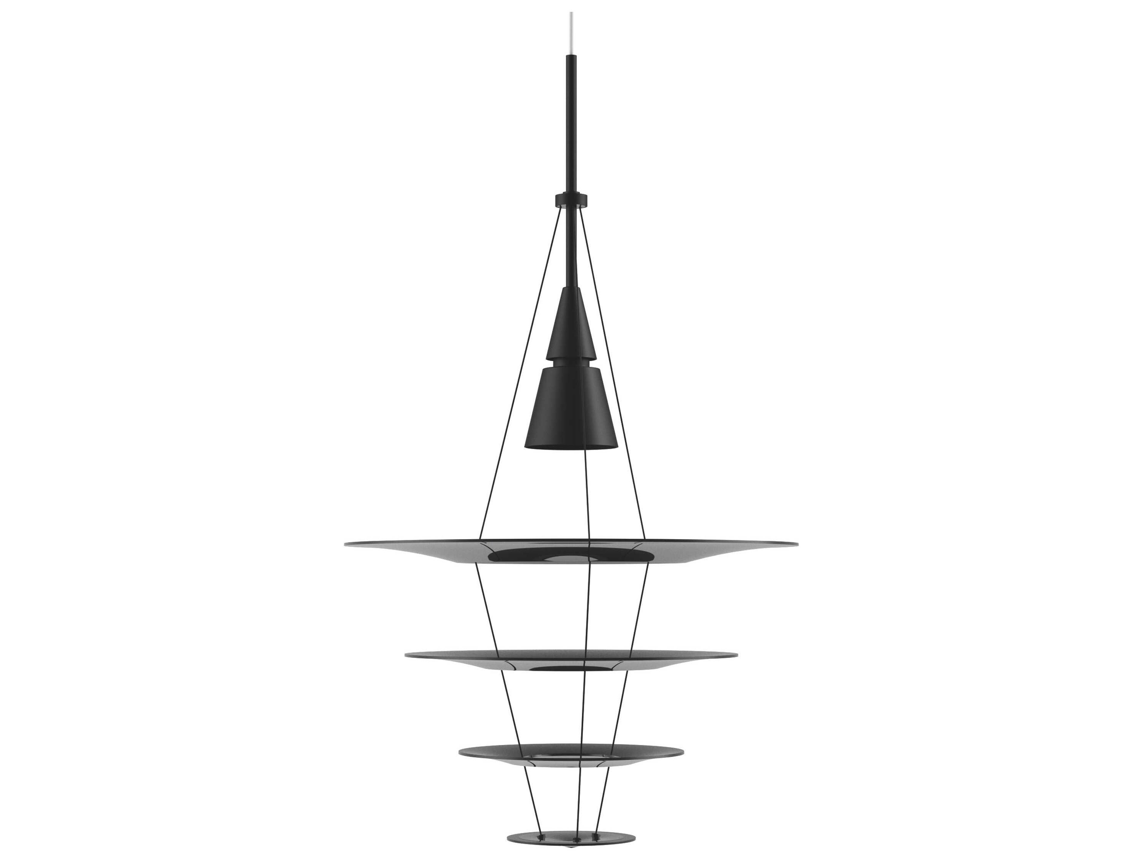 Enigma 1-Light Black Tiered Pendant