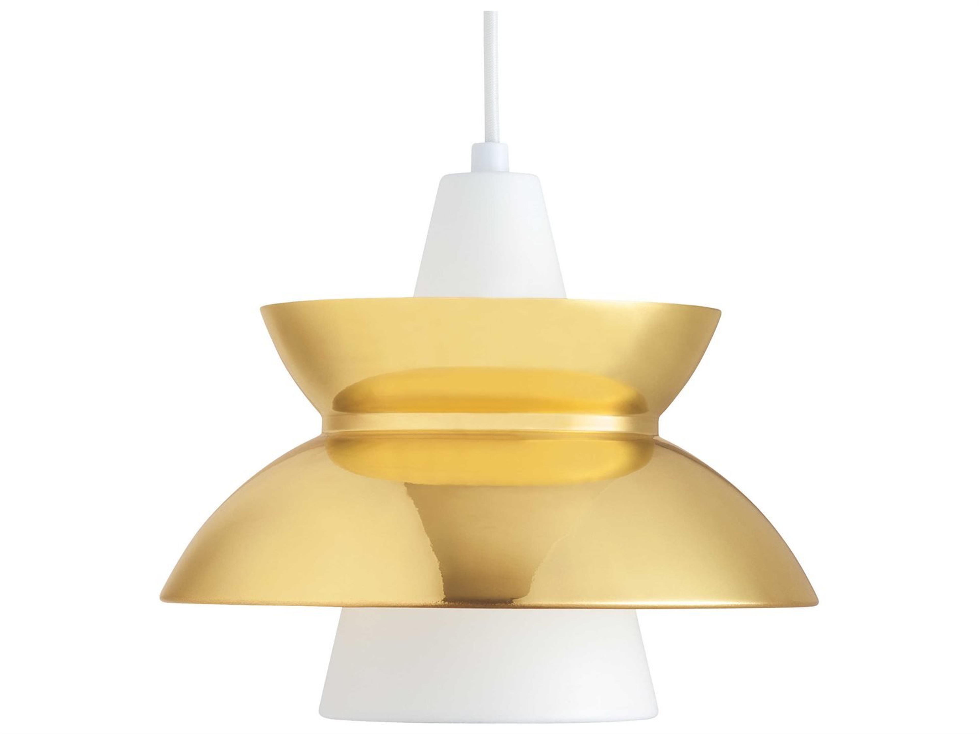 Doo Wop 1-Light Brass Round Mini Pendant