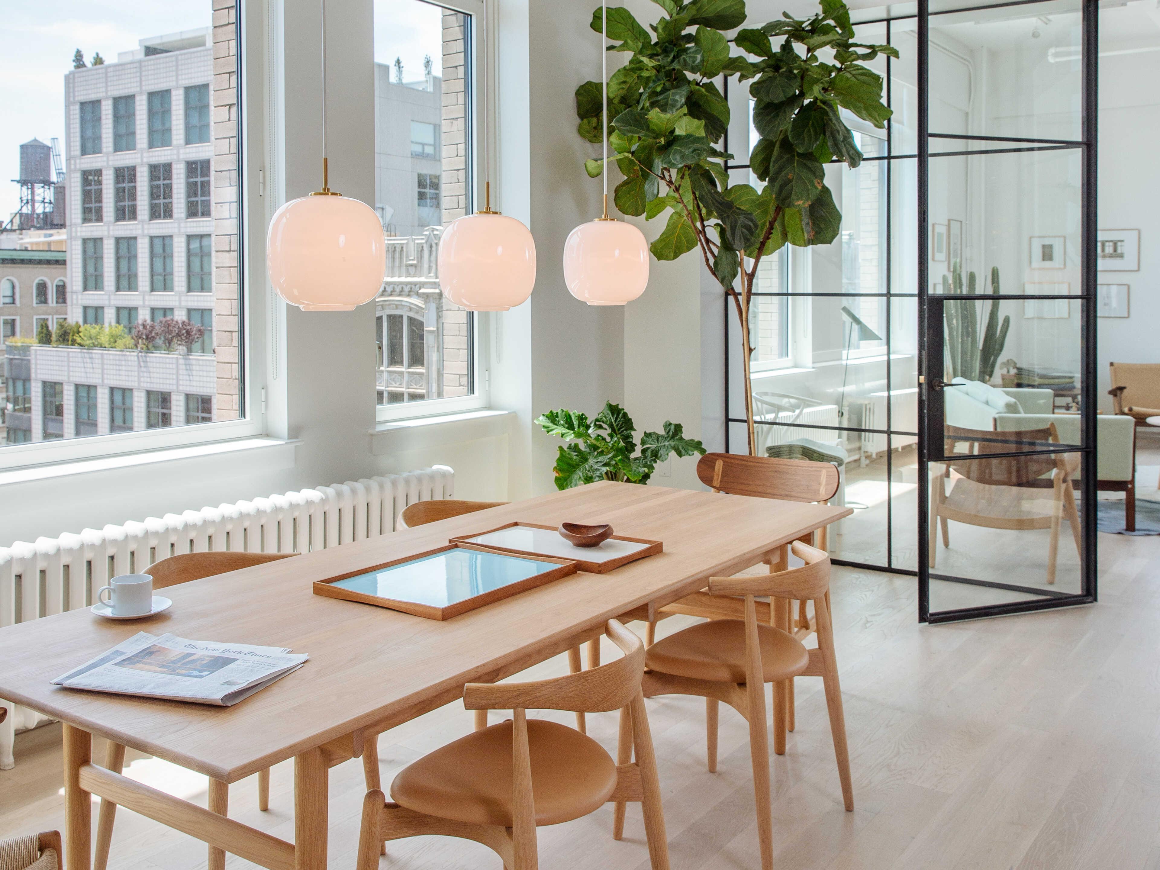 Louis Poulsen VL Radio 1-Light Brass Glossy Opal White Round Mini Pendant